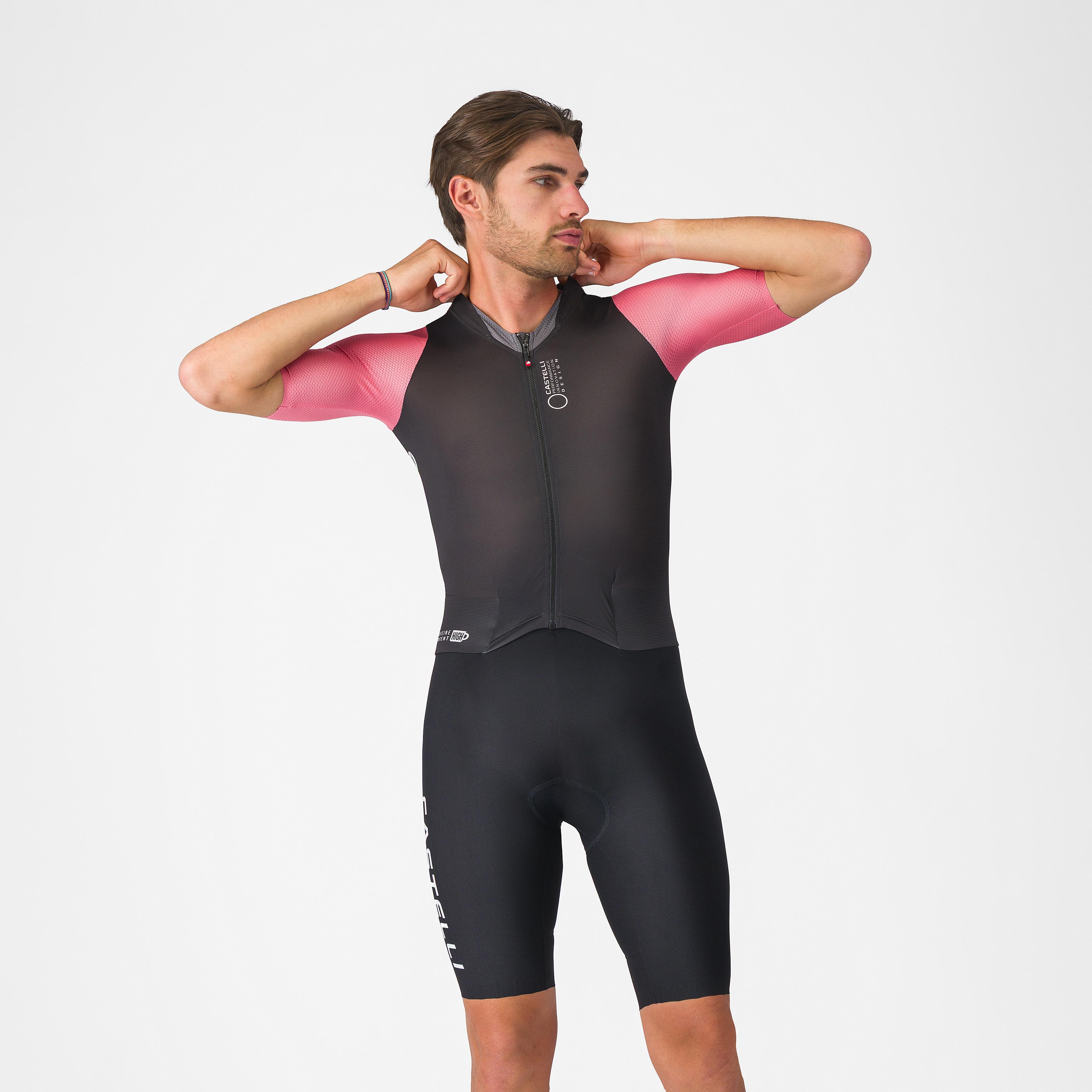 Saturday morning skinsuit - black/rosa giro/smoky gray - castelli