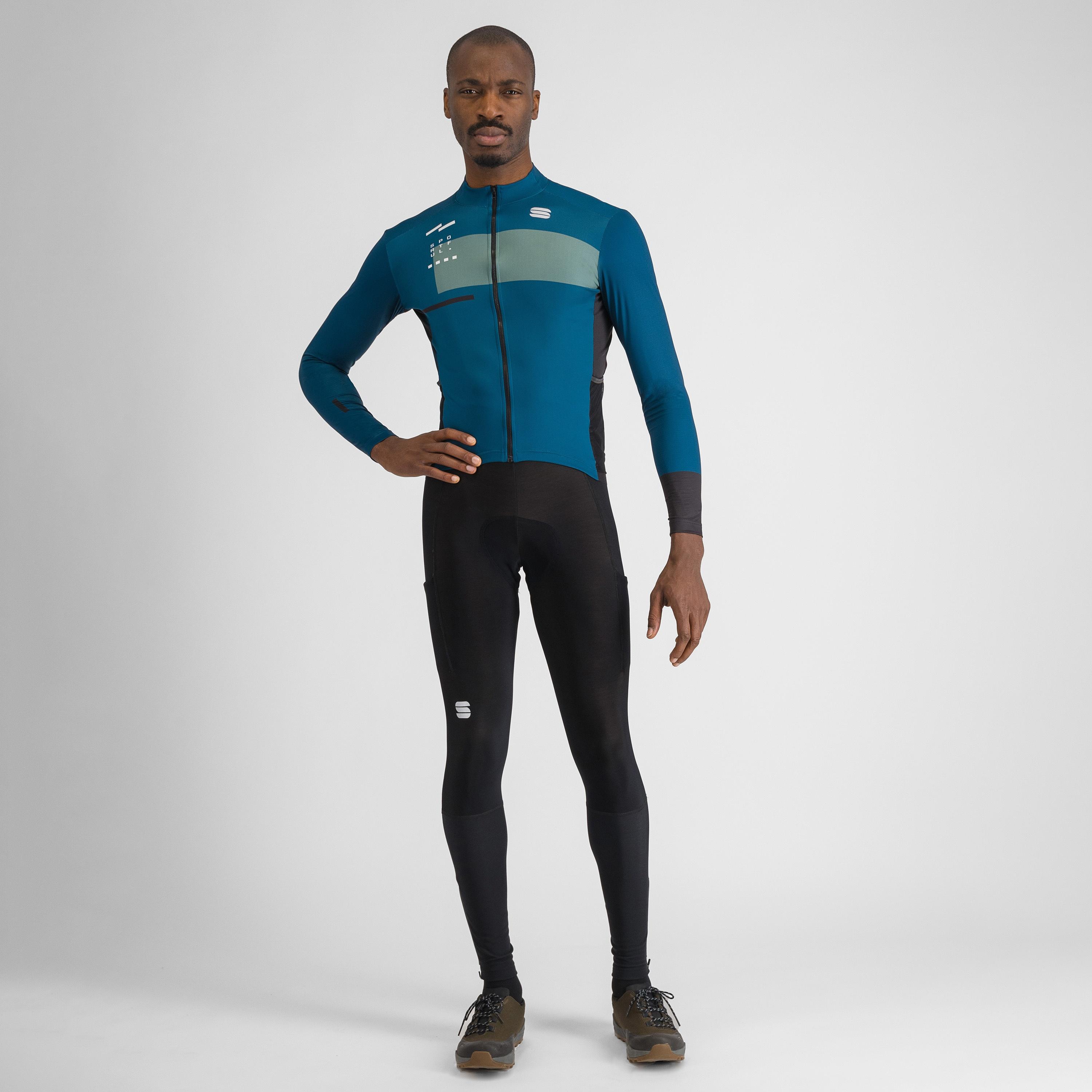 Breakout supergiara thermal jersey - teal blu shrub green black - sportful
