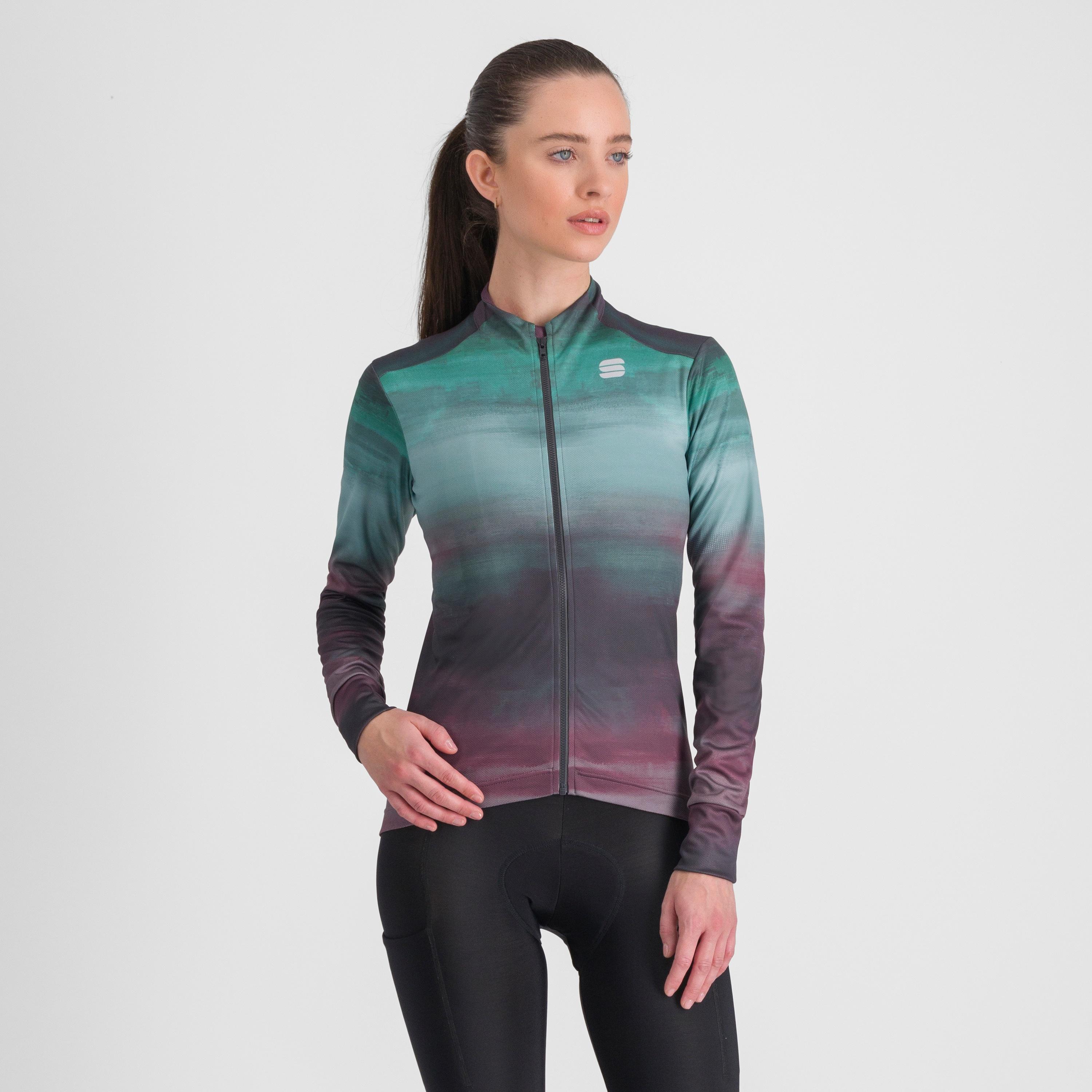 Flow supergiara w thermal jersey - huckleberry shrub green - sportful