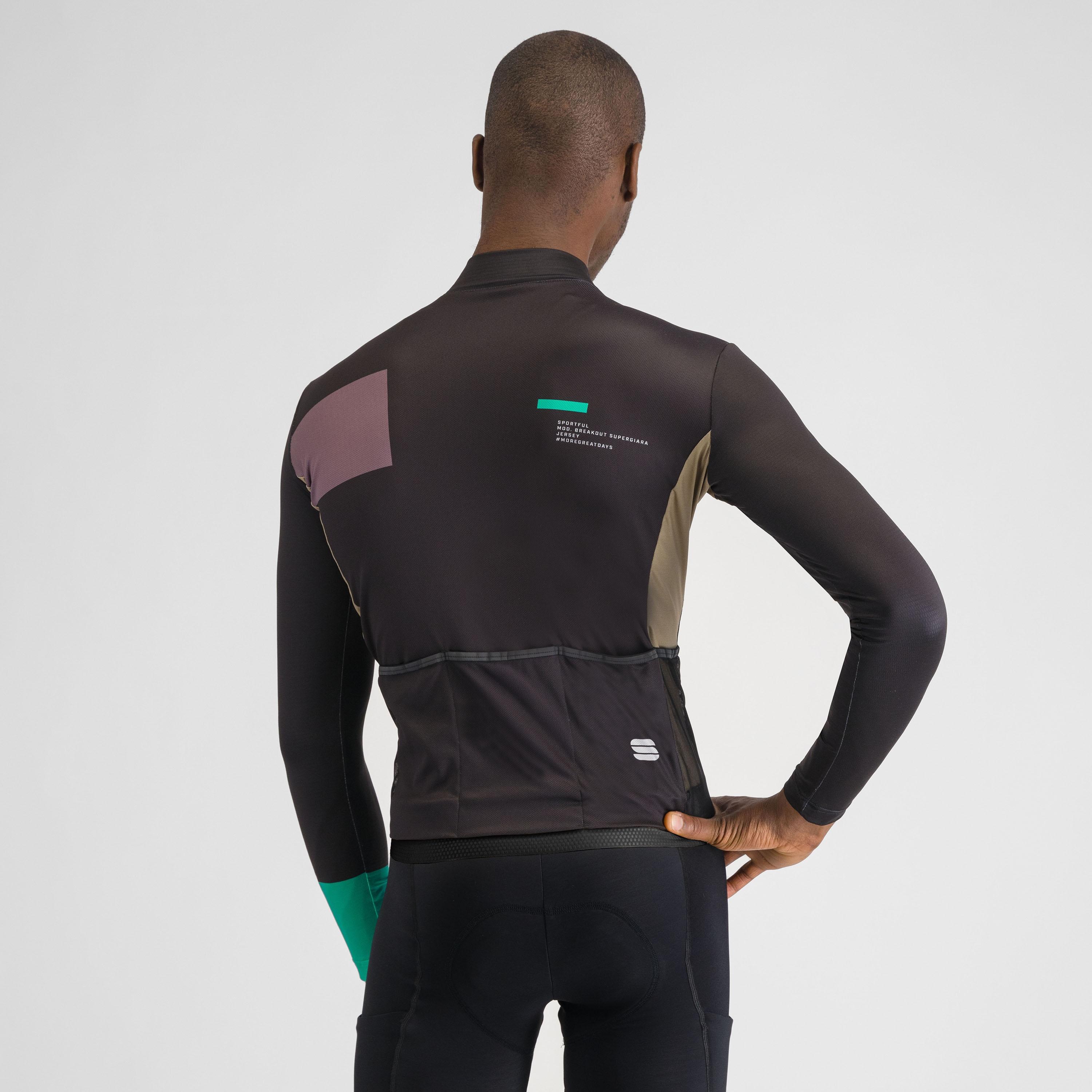 Breakout supergiara thermal jersey - black huckleberry olive green - sportful
