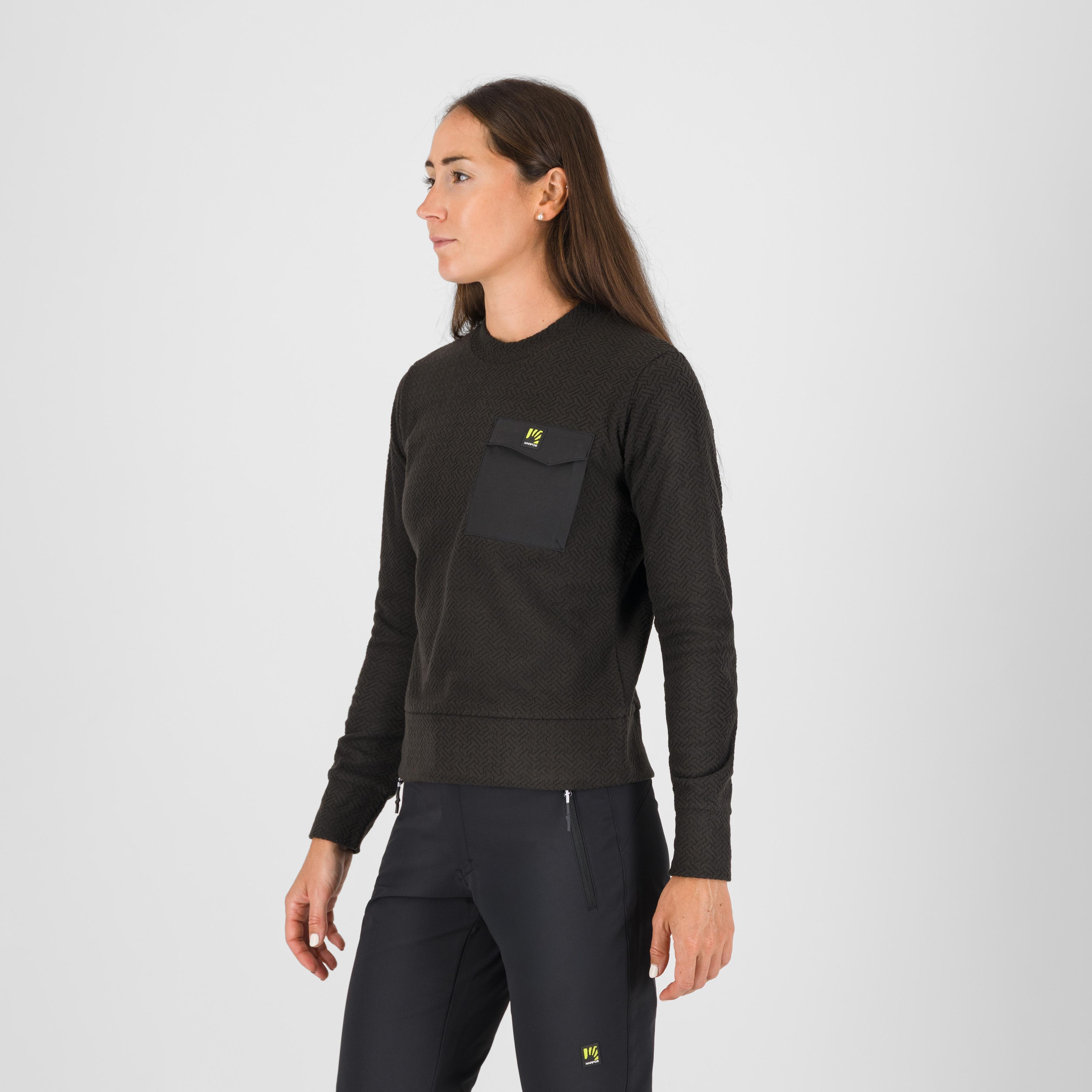 Mesdi' w crewneck fleece - black - karpos