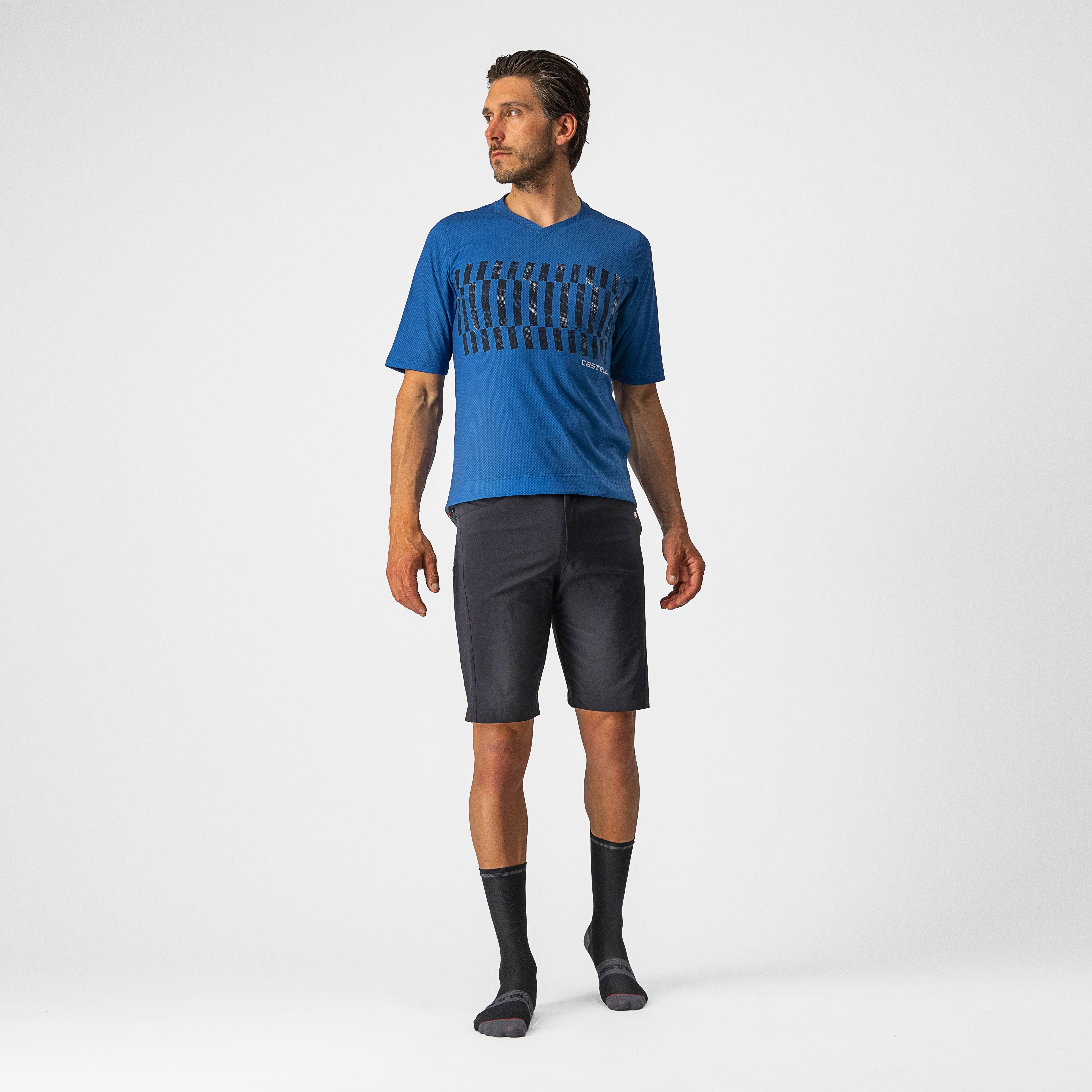 Trail tech tee - cobalt blue/savile blue-silver - castelli