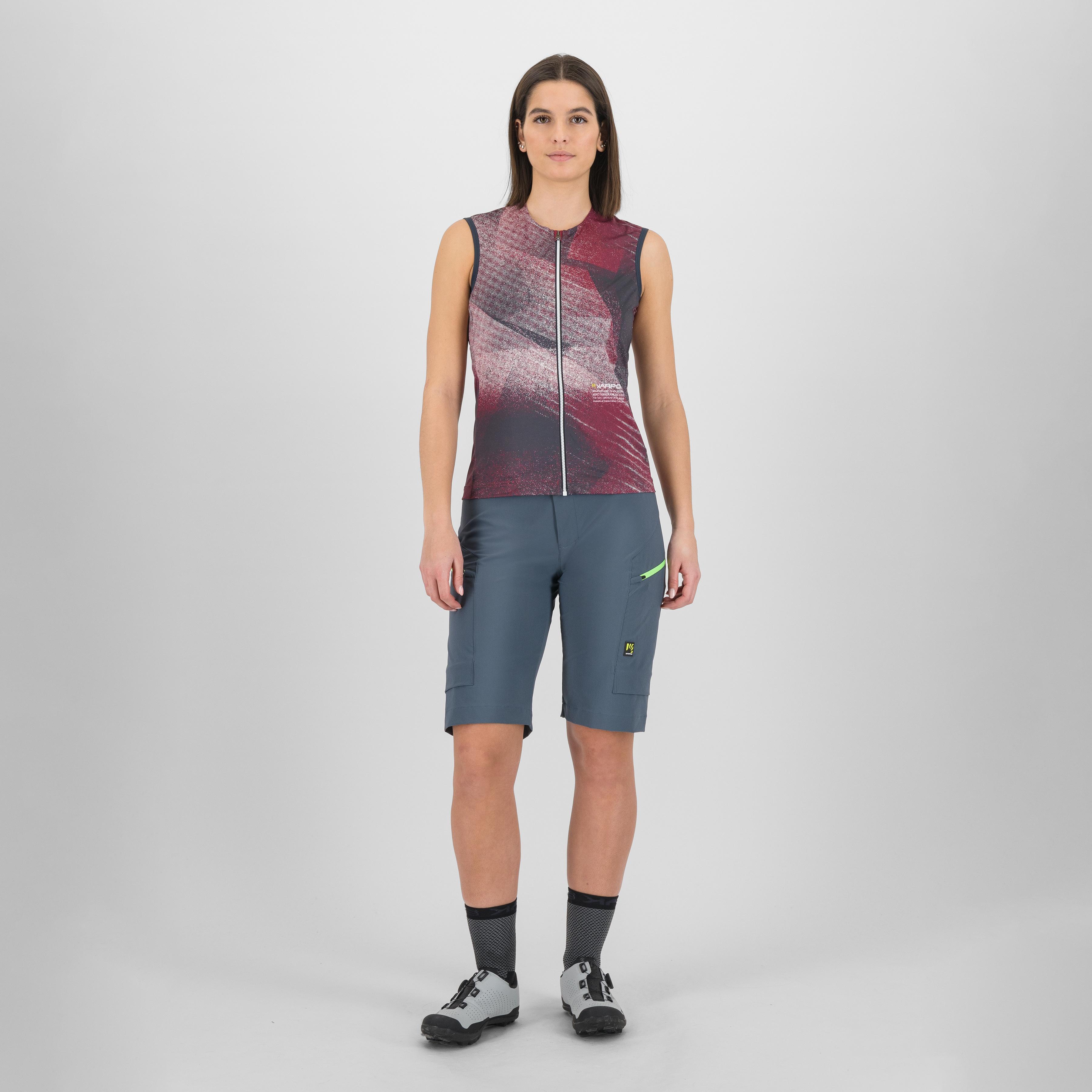 Sarca w full zip sleeveless - beet red/pristine - karpos