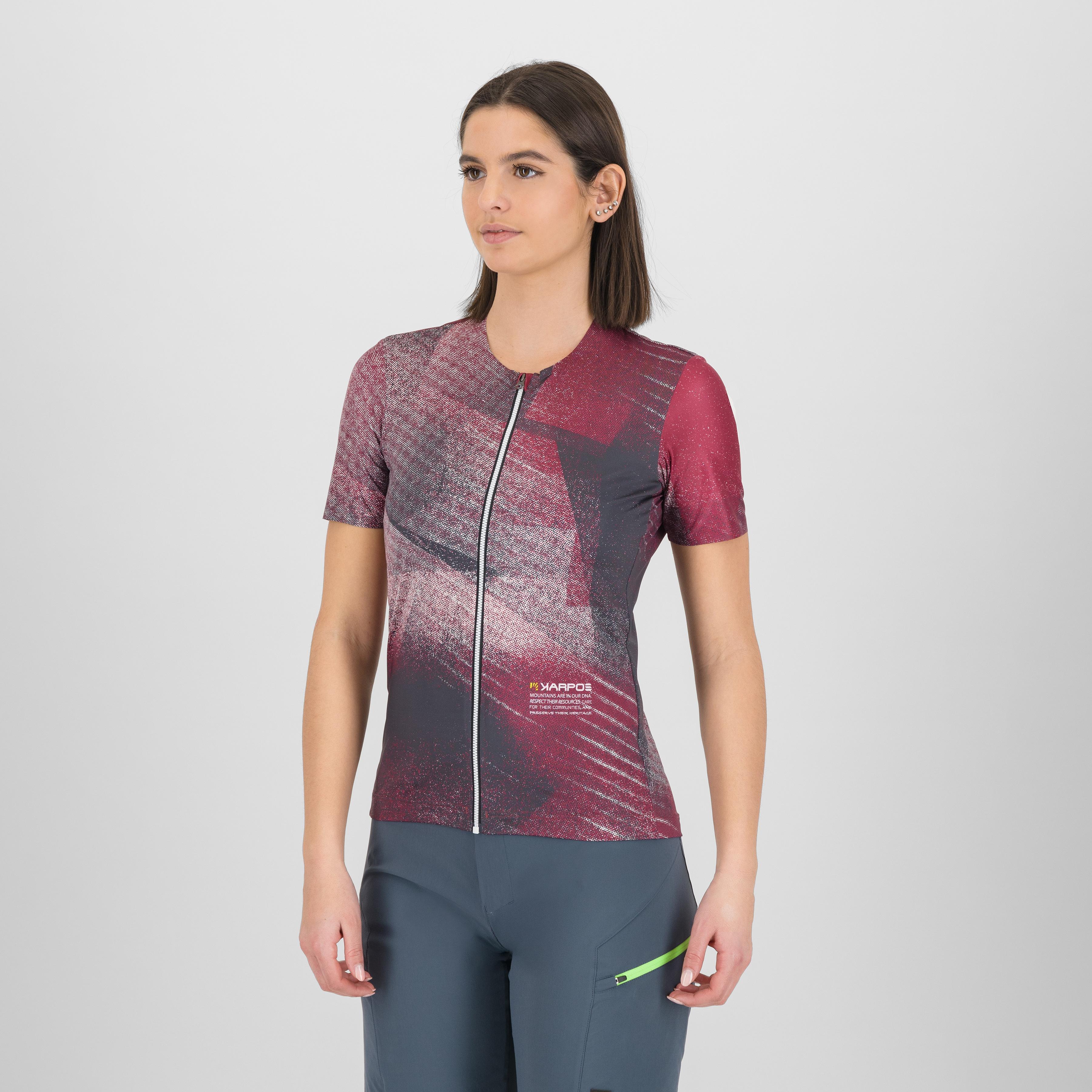 Sarca w full zip jersey - beet red/pristine - karpos