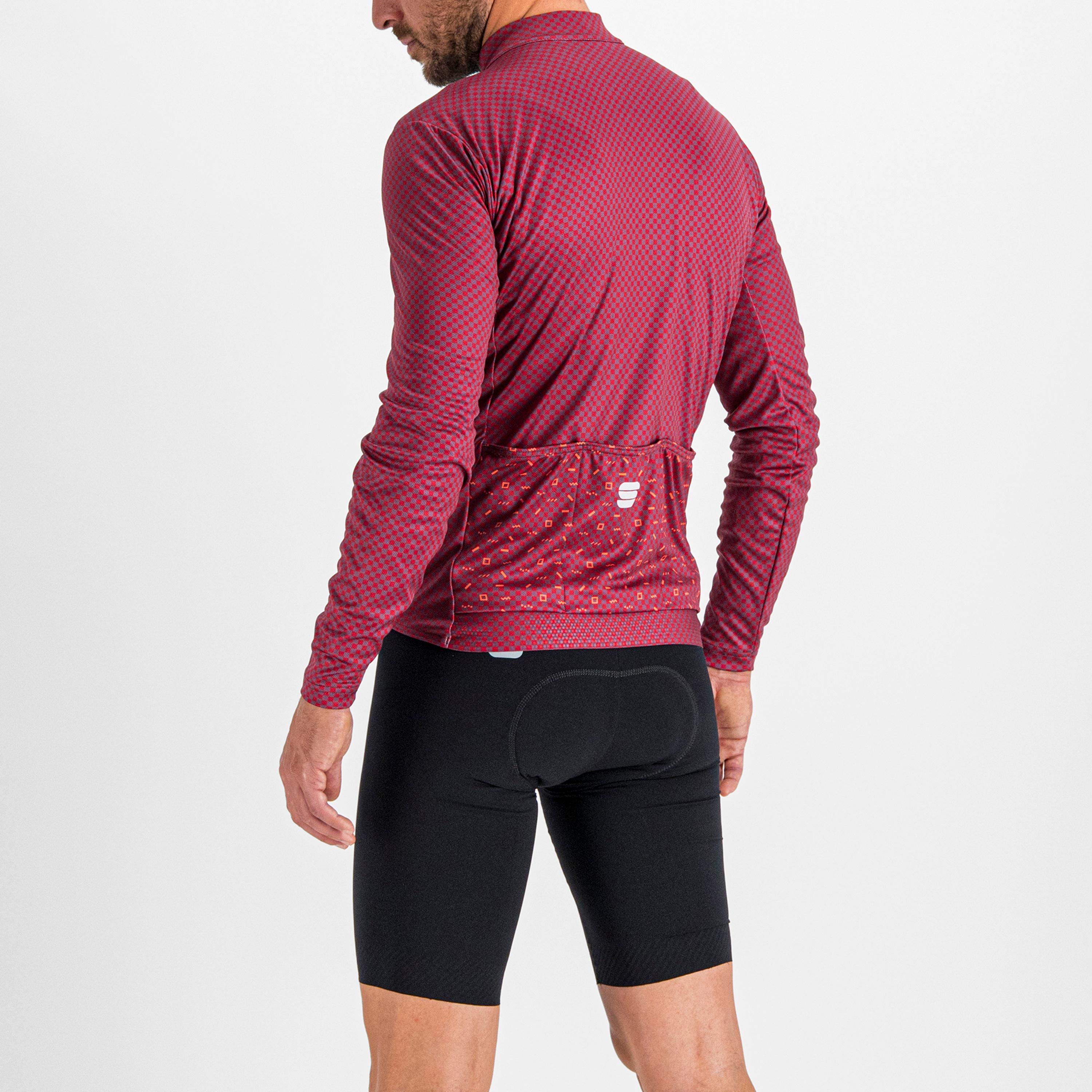 Checkmate thermal jersey - prune red rumba pompelmo - sportful
