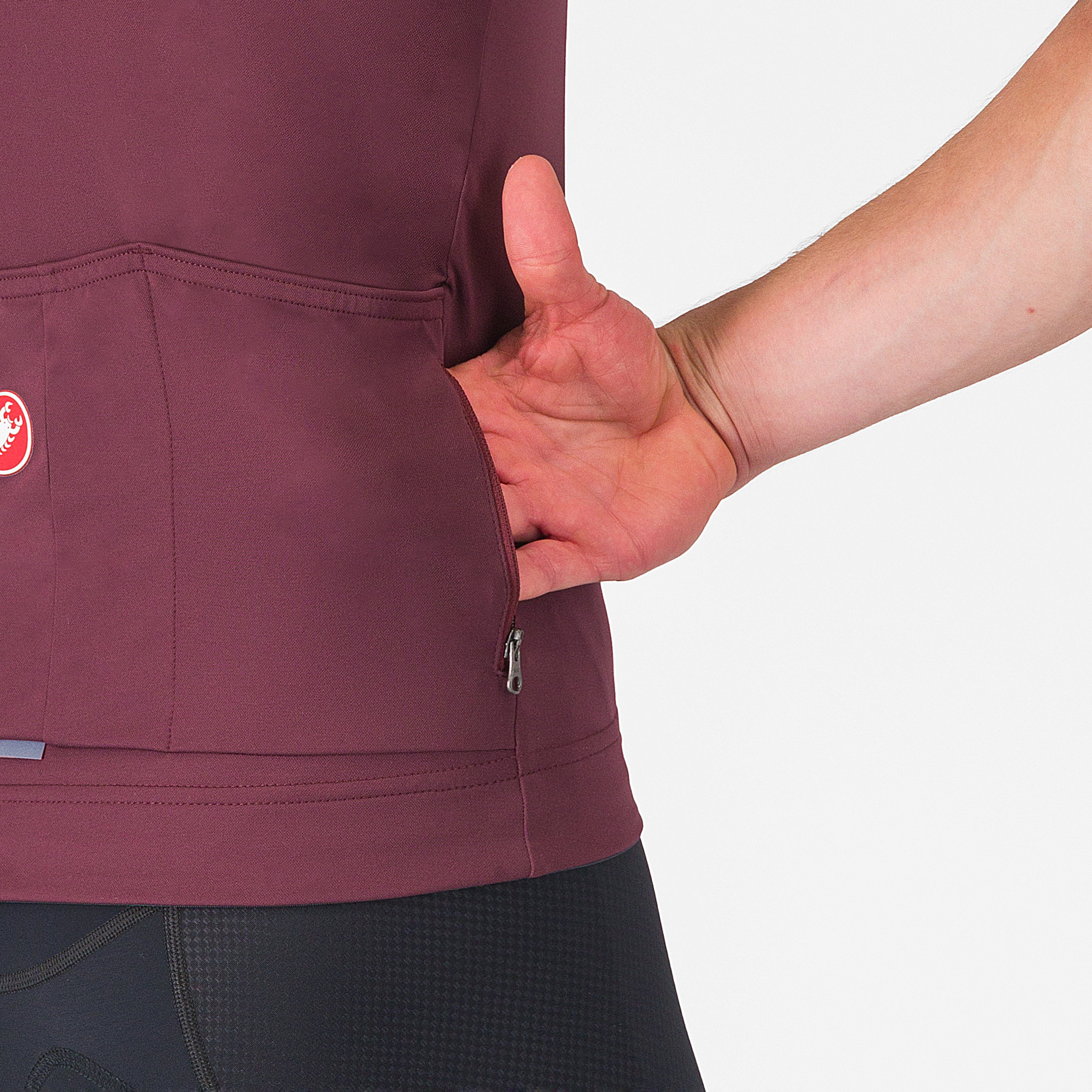Prologo lite jersey - deep bordeaux/silver gray - castelli