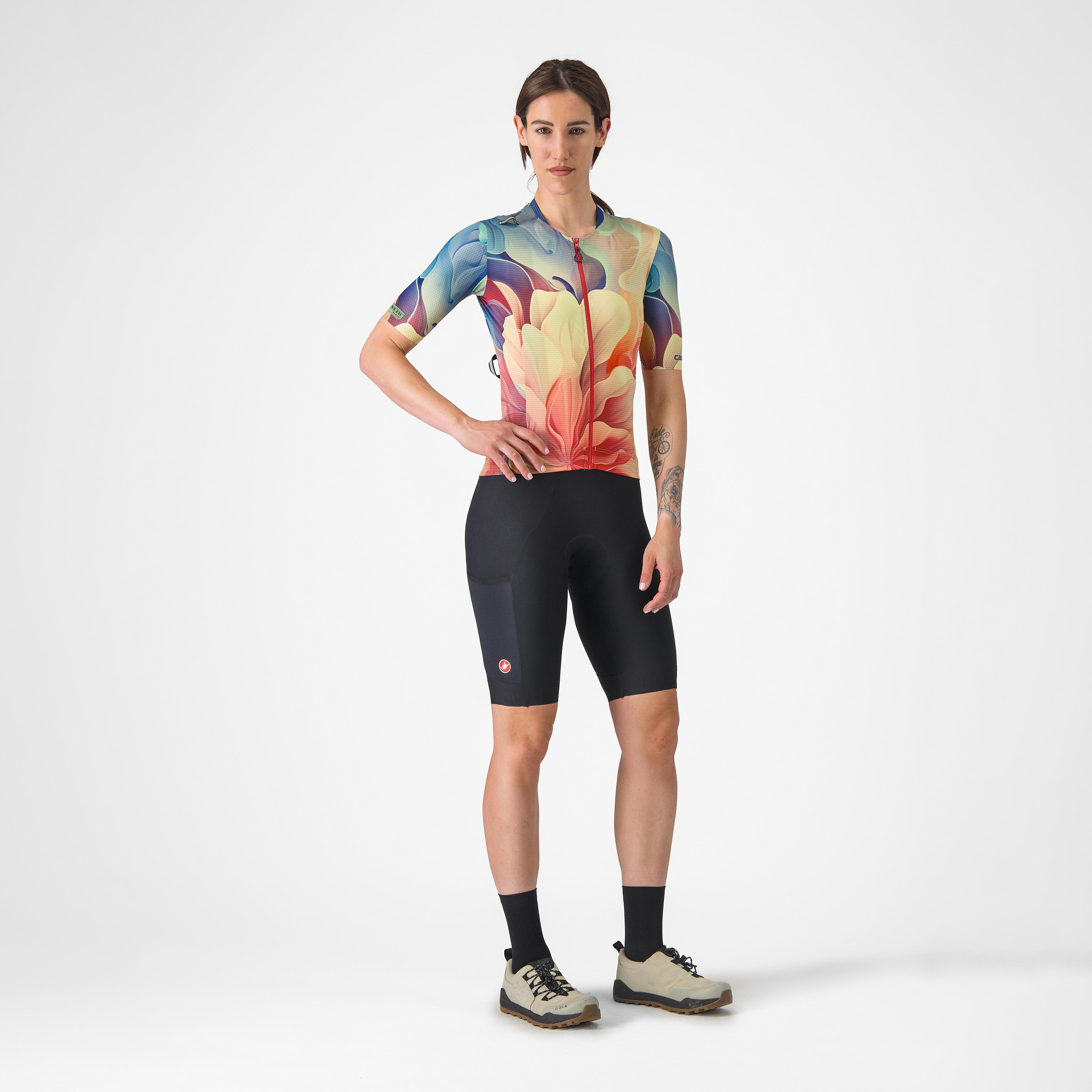 Unlimited pro w jersey - multicolor green/orange - castelli
