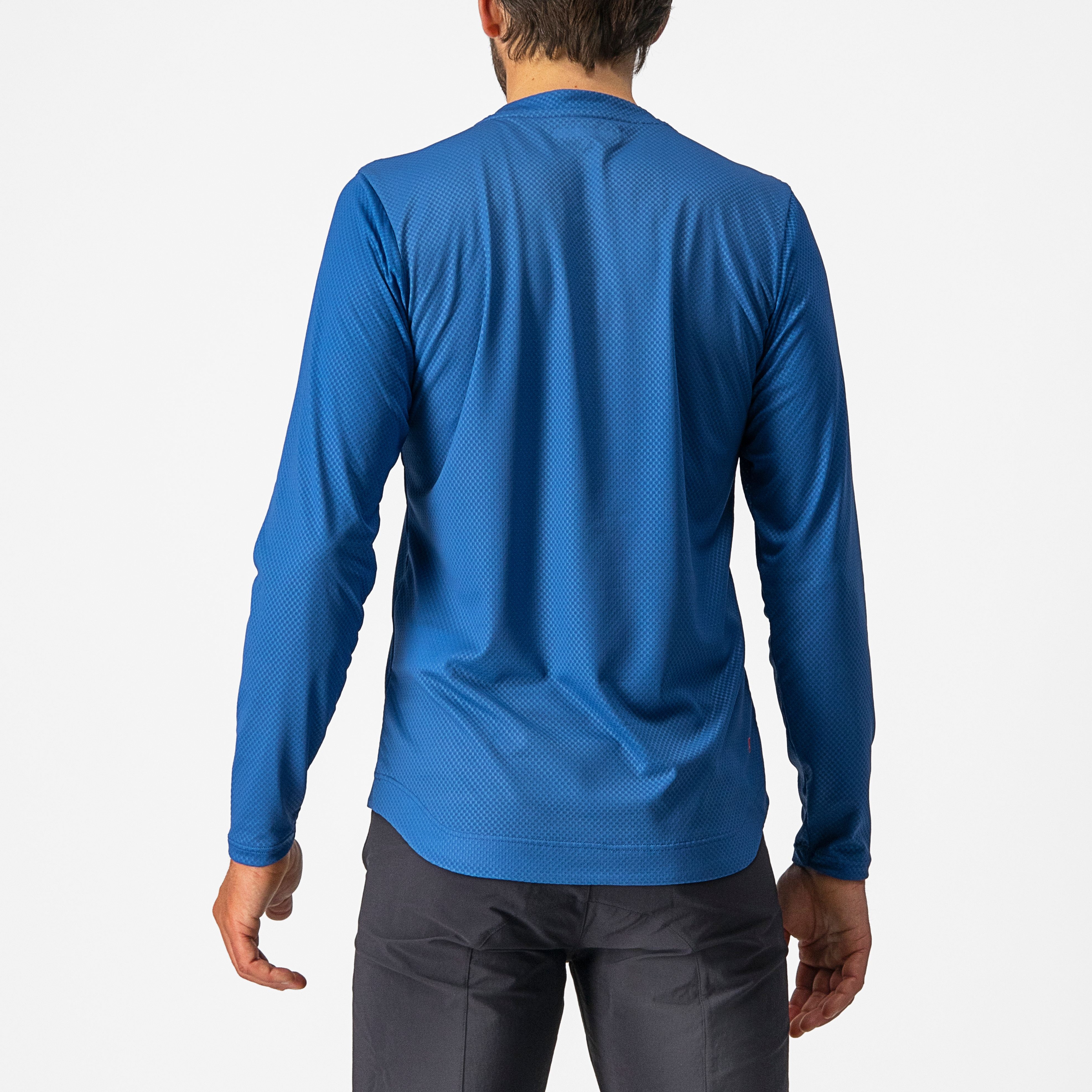Trail tech longsleeve tee - cobalt blue/savile blue-silver - castelli