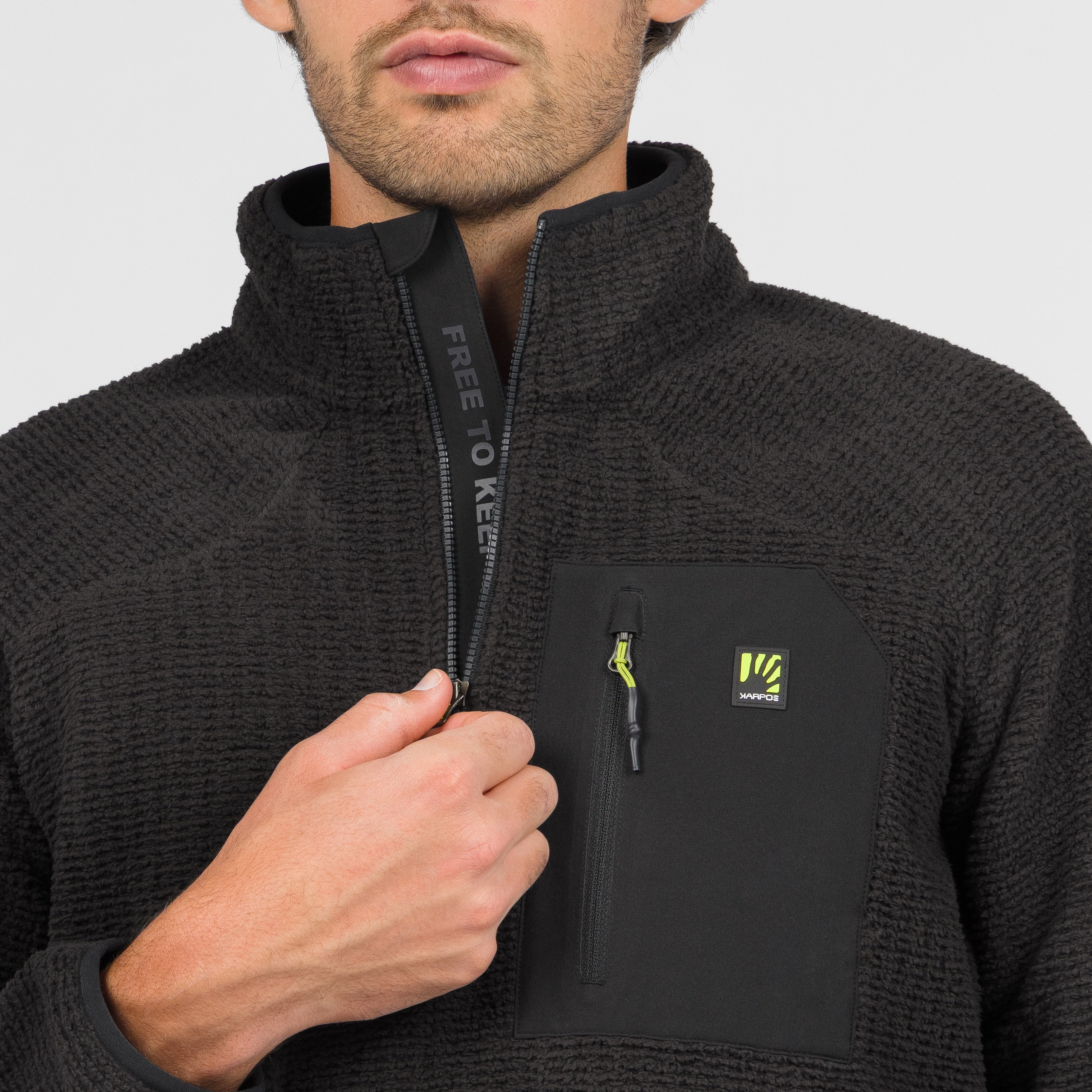 Rocchetta half zip fleece - black - karpos