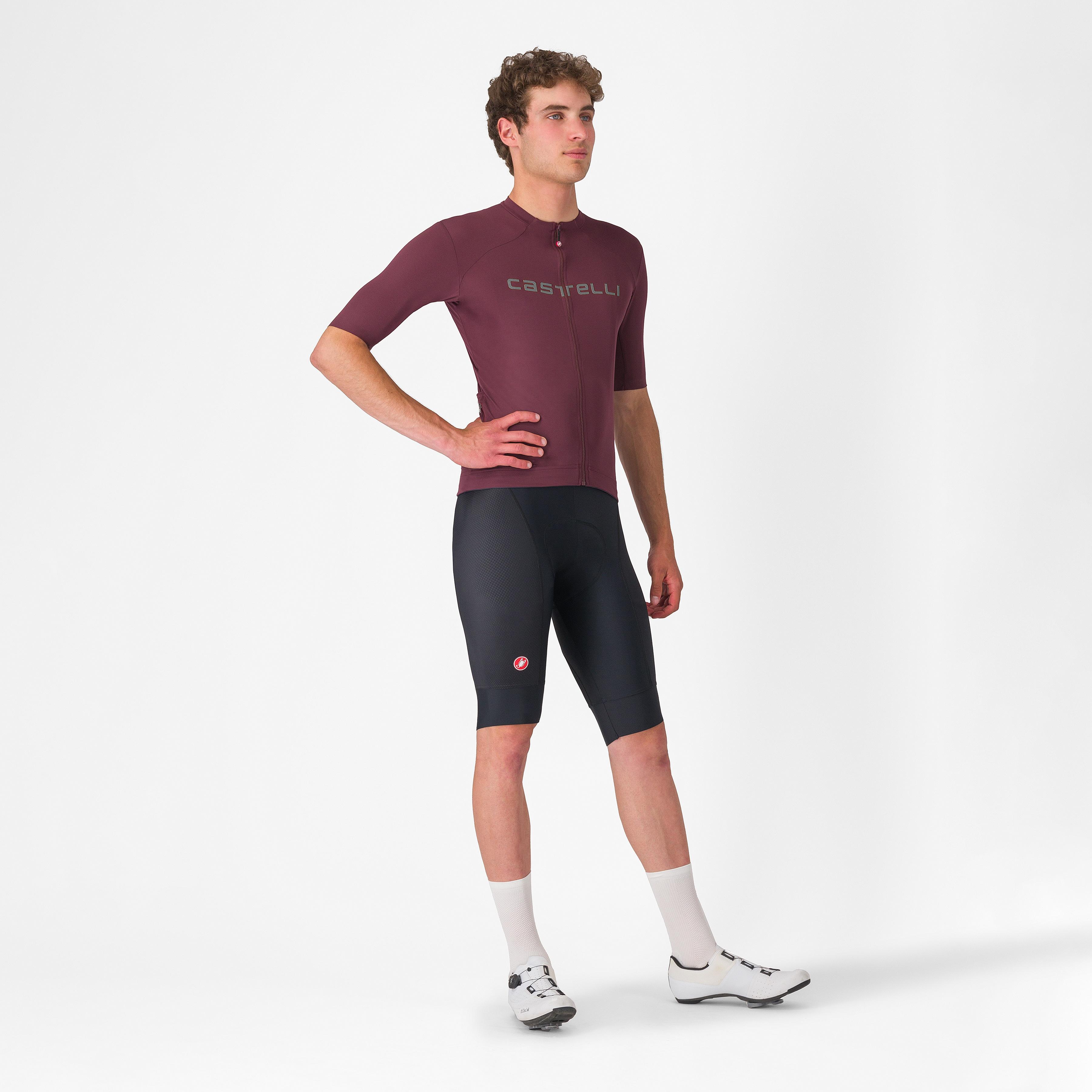 Prologo lite jersey - deep bordeaux/silver gray - castelli