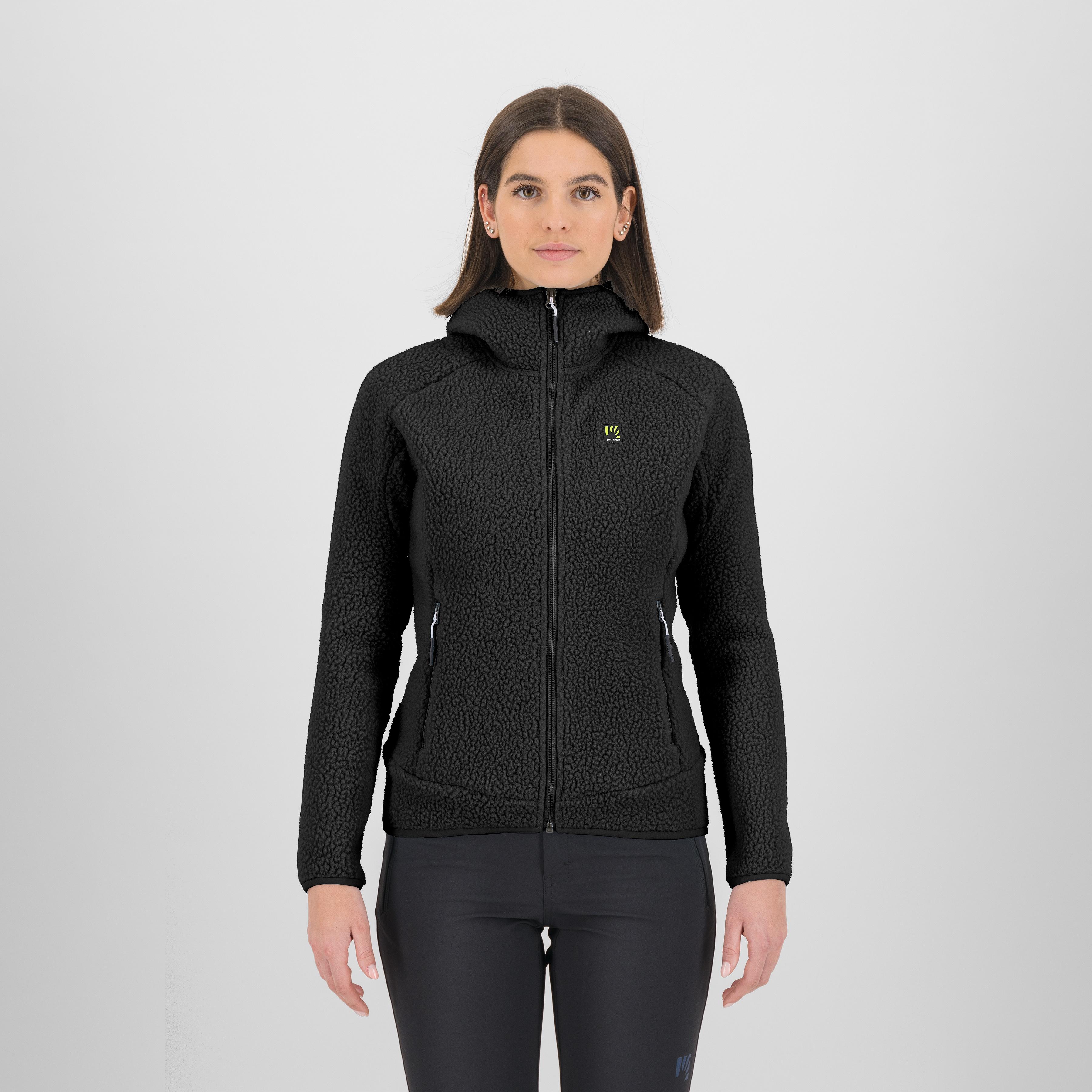 Moiazza retrò hoodie w fleece - black - karpos