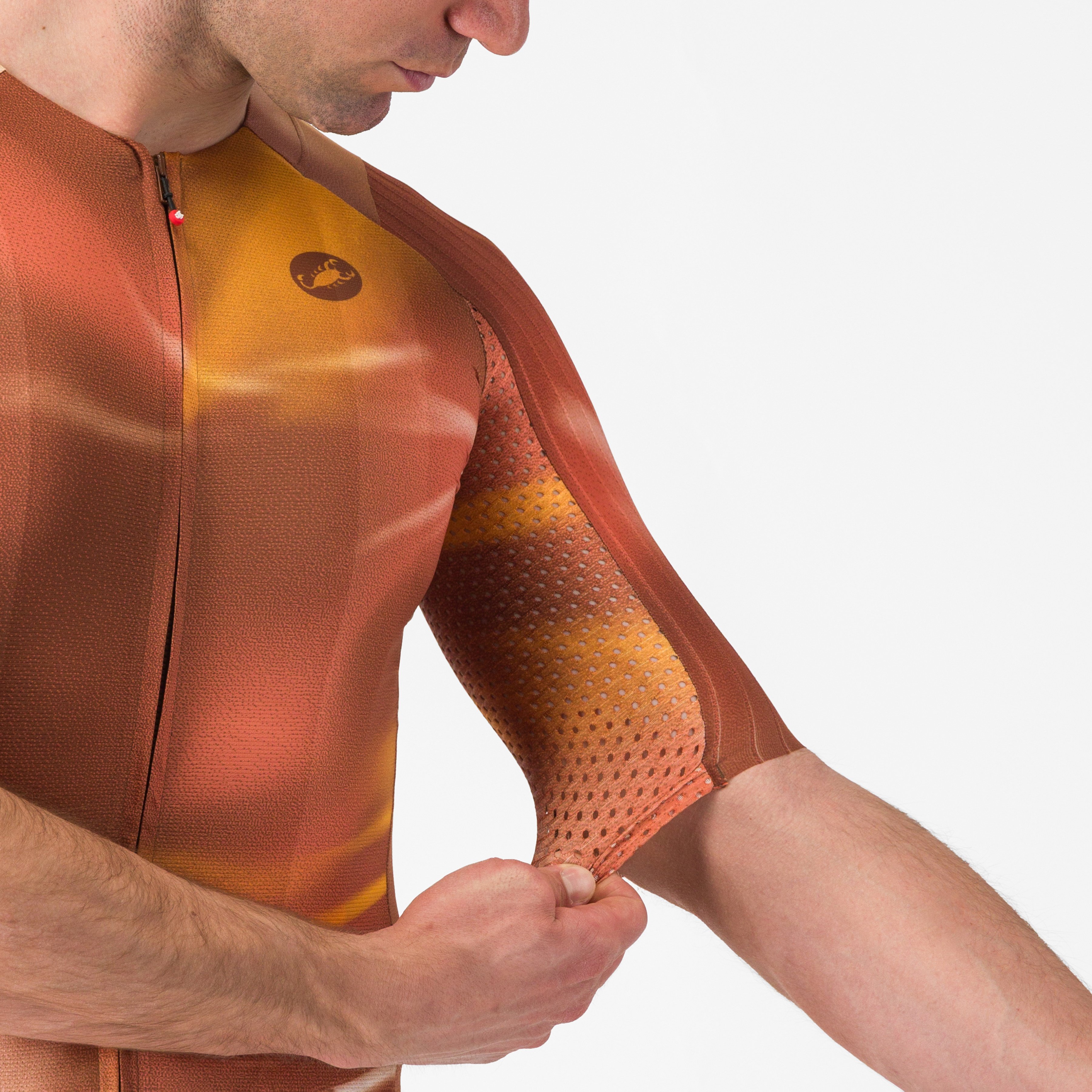 Aero race 8s jersey - deep mocha/vivid orange - castelli