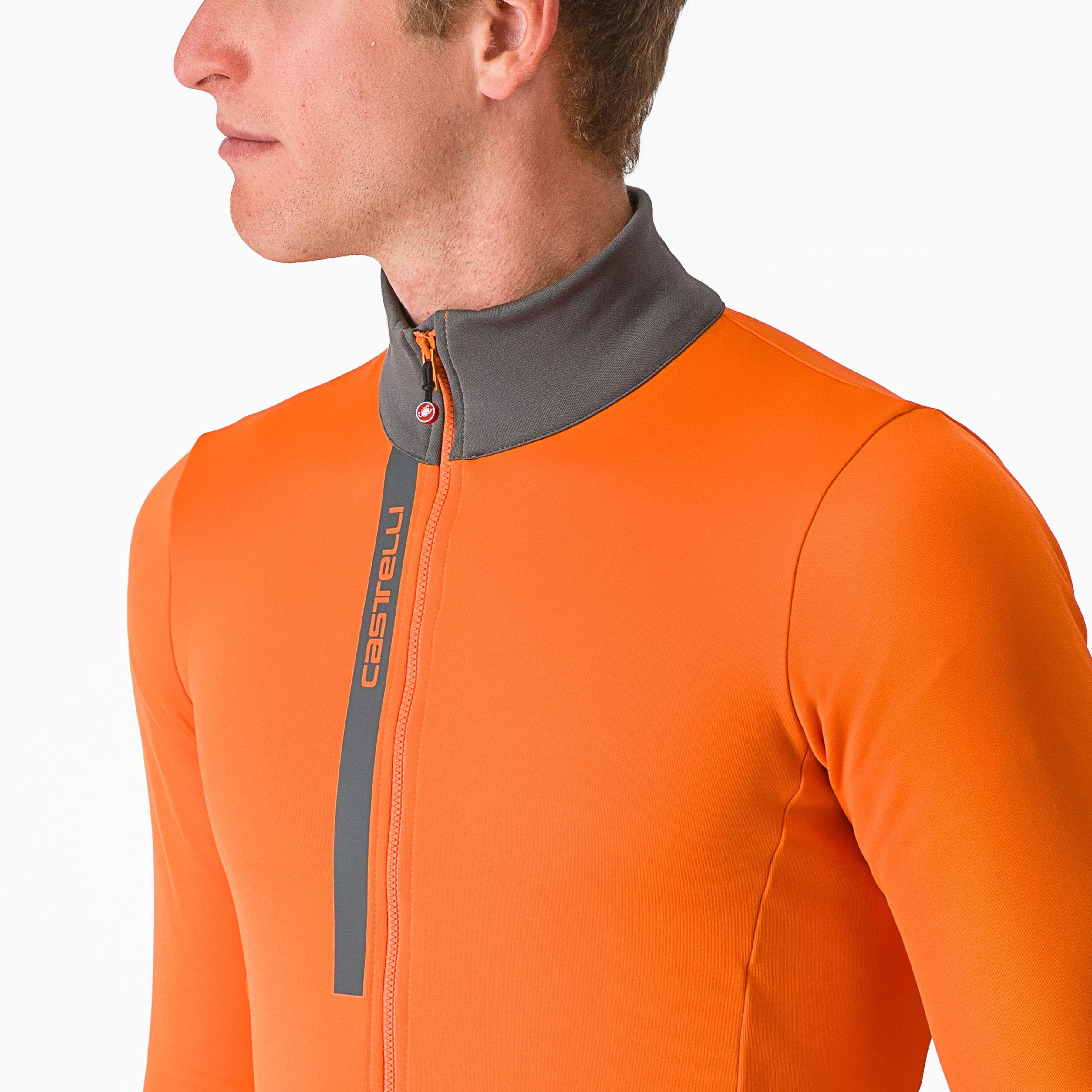 Entrata thermal jersey - red orange/urban gray - castelli