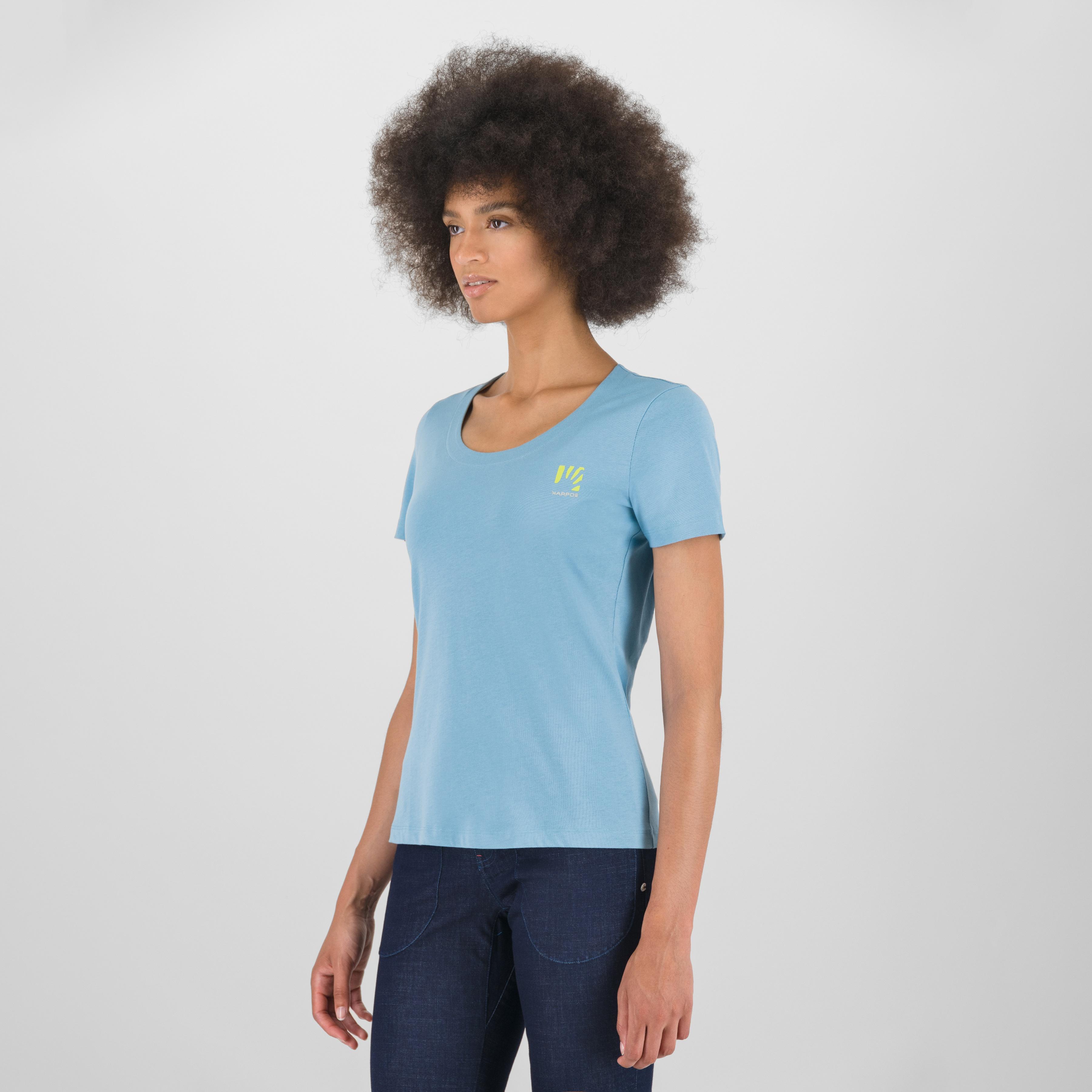 Loma cotton w t-shirt - delphinium / logo print - karpos