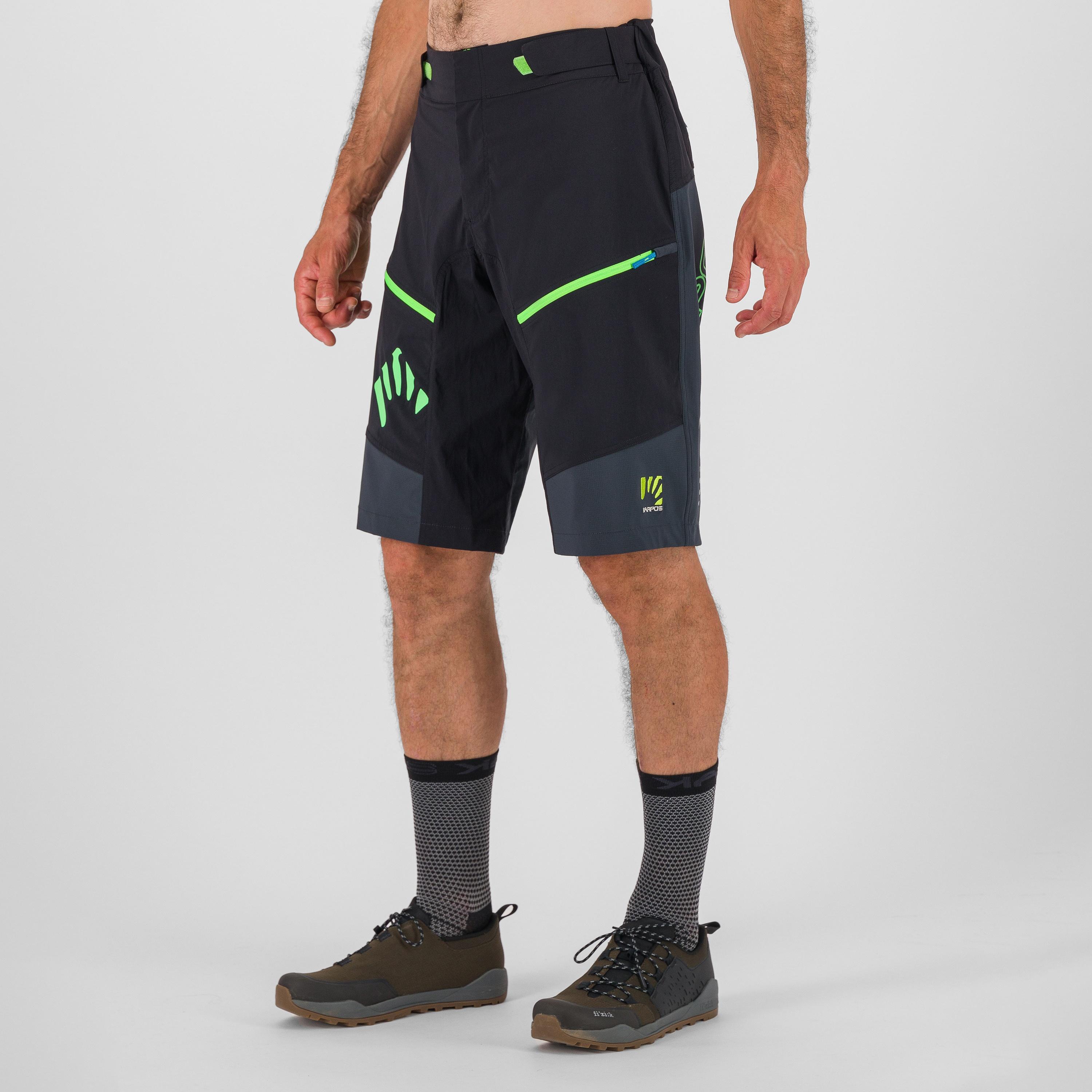 Rapid  baggy short - black/dark grey/green fluo - karpos