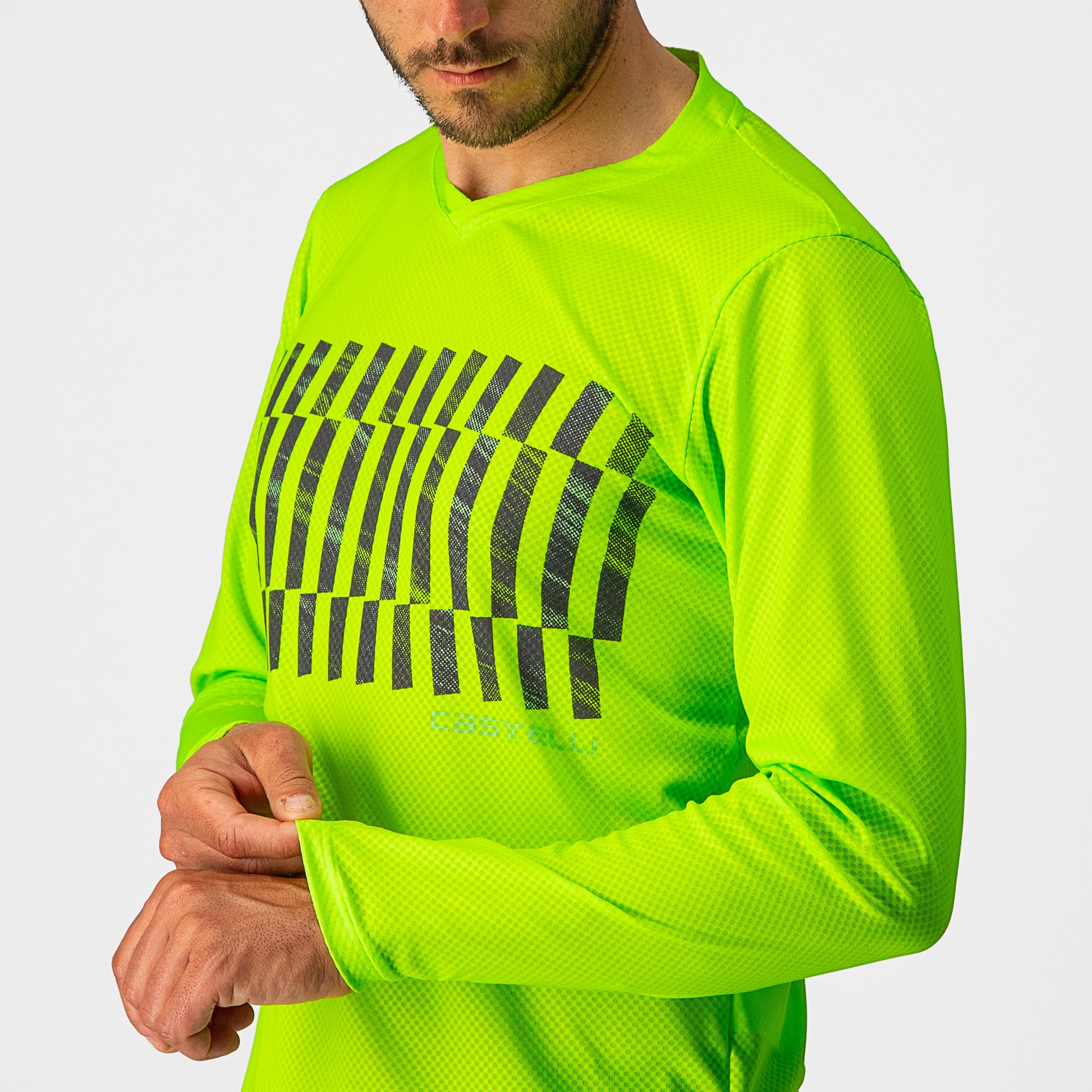 Trail tech longsleeve tee - electric lime/dark lime - castelli
