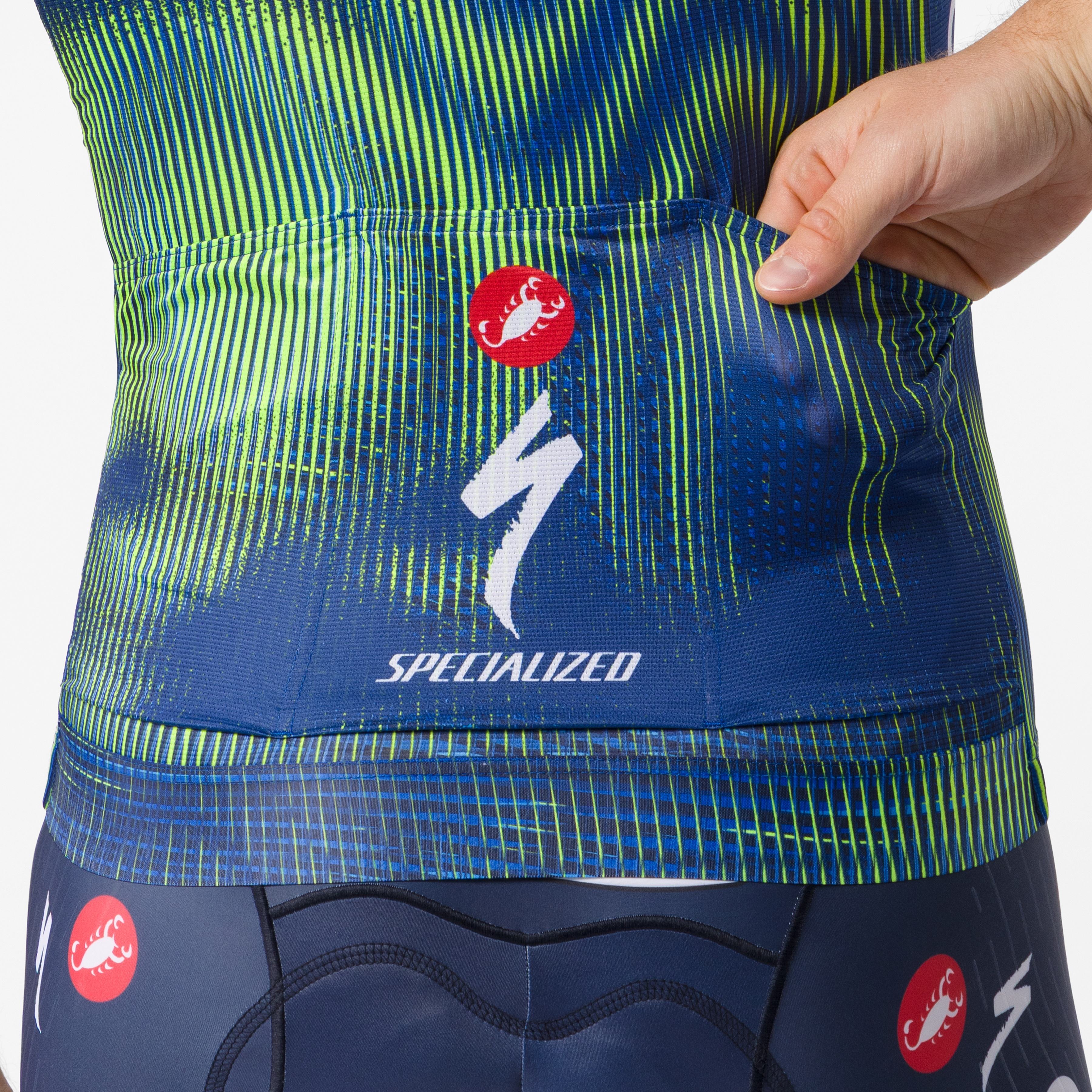 Aero race 8s jersey - blue/electric lime - castelli