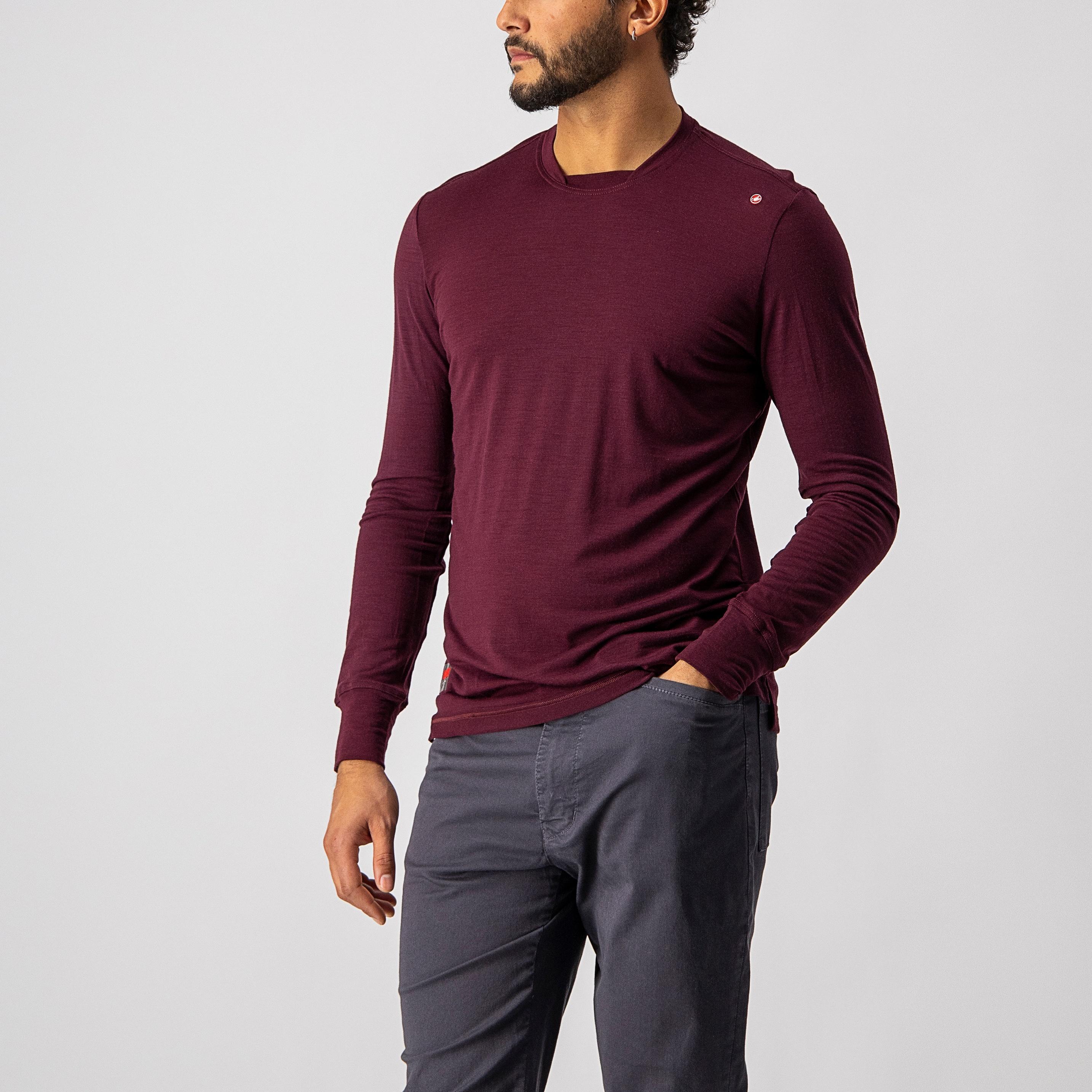 Merino ls tee - barbaresco red - castelli