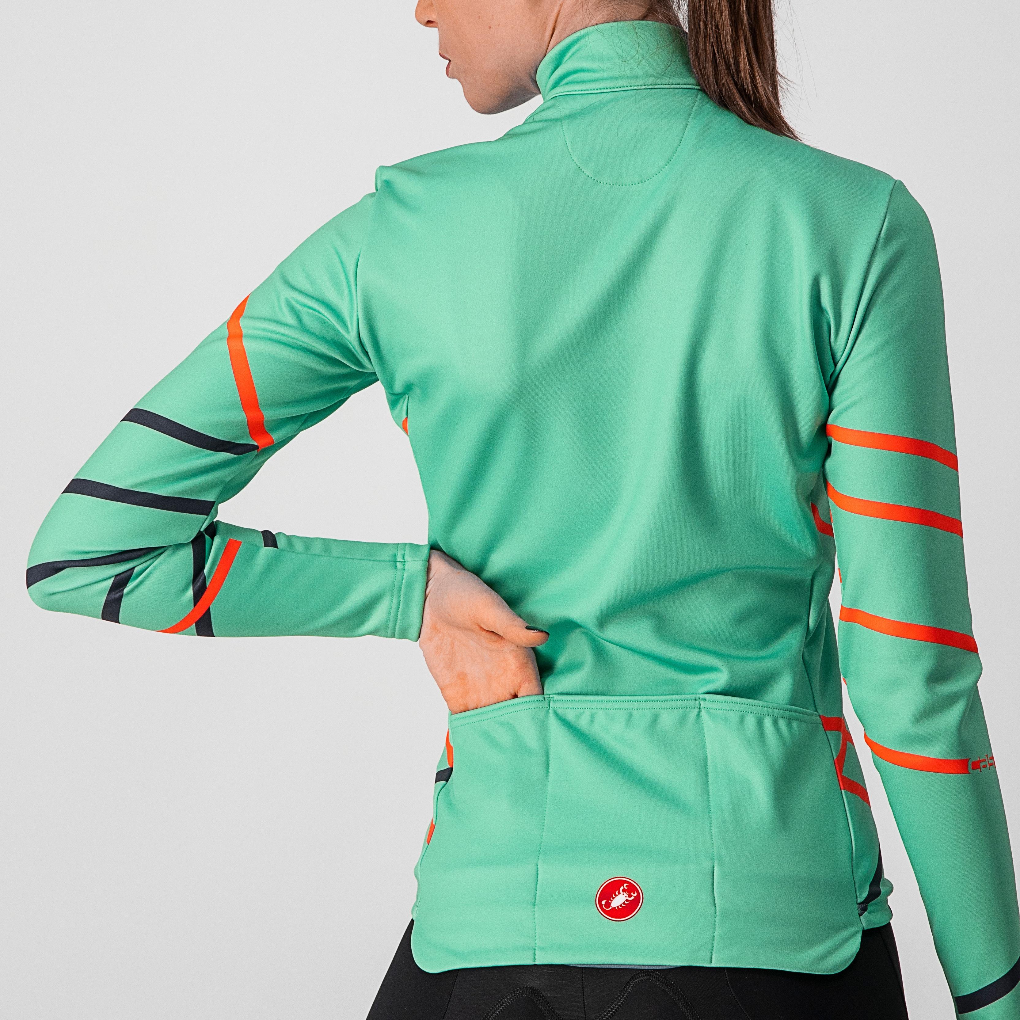 Diagonal jersey fz - jade green/brilliant pink-dark - castelli