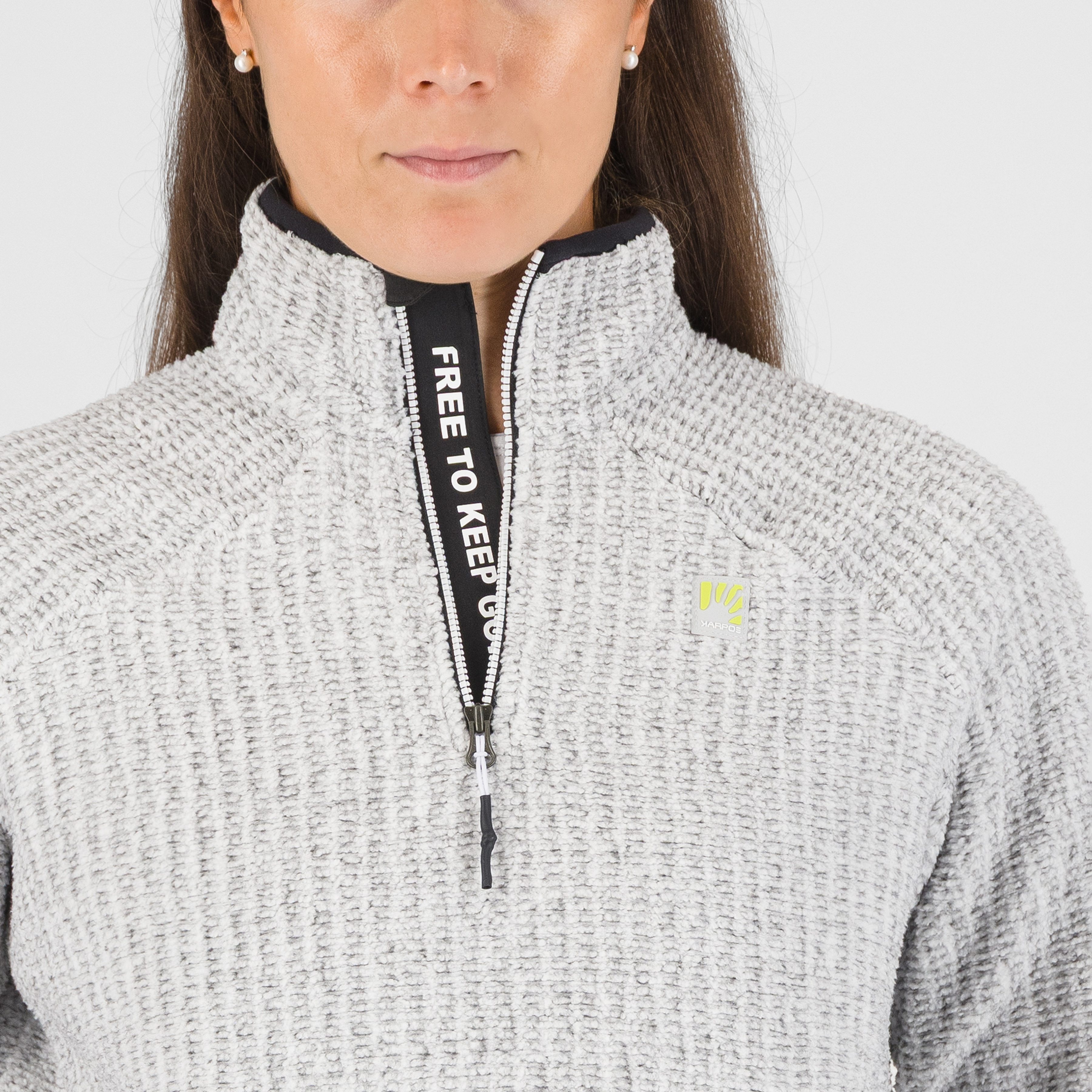 Rocchetta half zip w fleece - bright white - karpos
