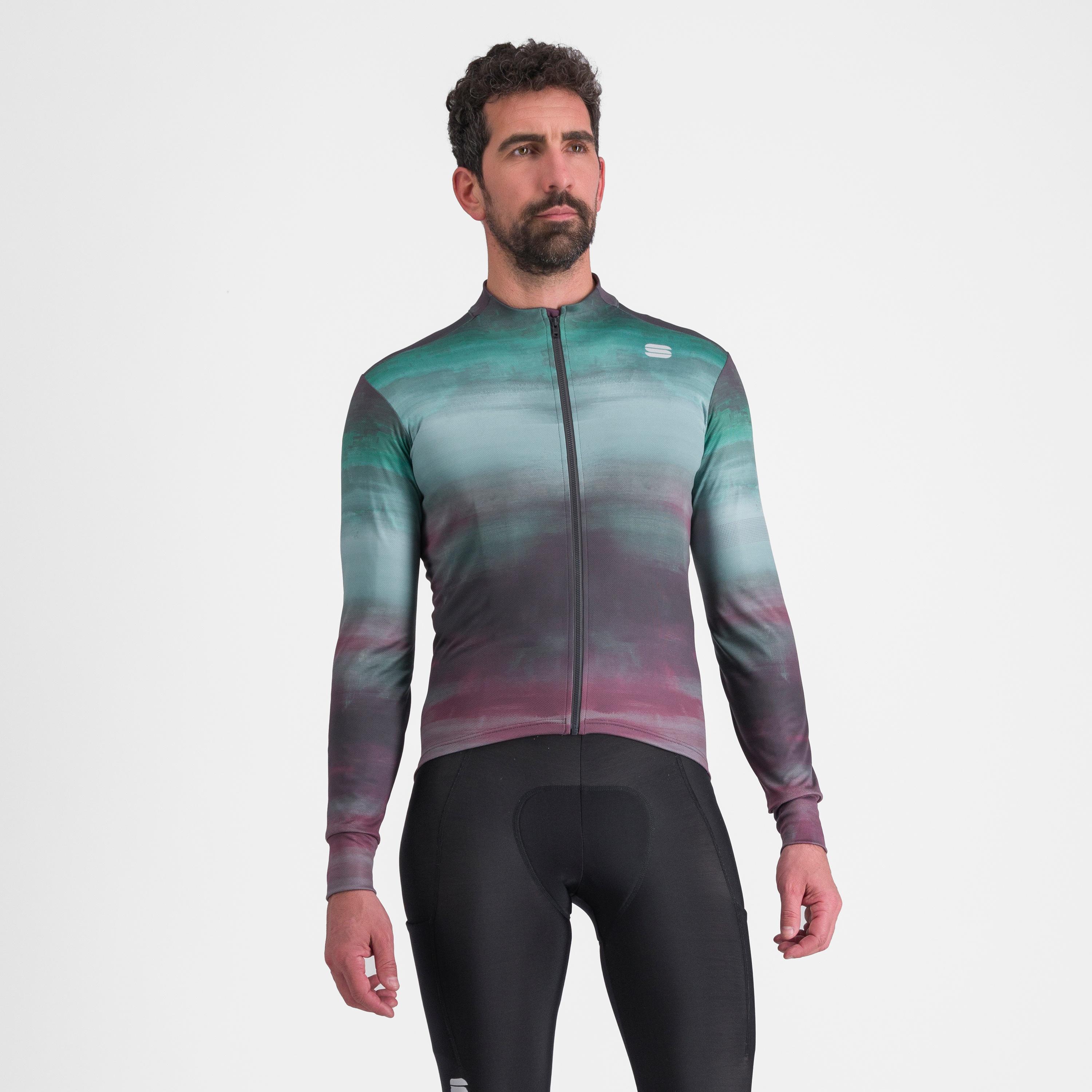 Flow  supergiara thermal jersey - huckleberry shrub green - sportful