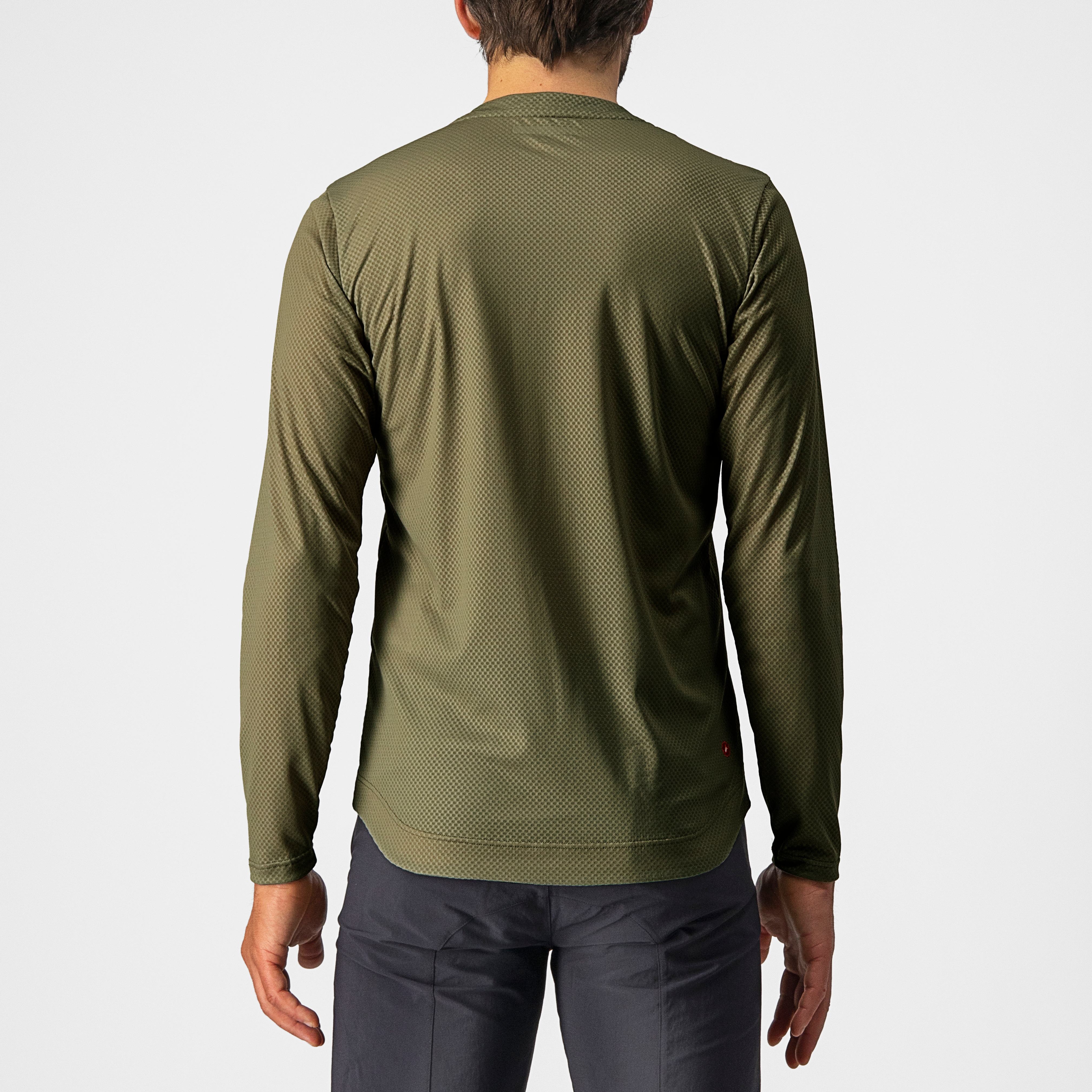 Trail tech longsleeve tee - olive green/dark gray-orange r - castelli