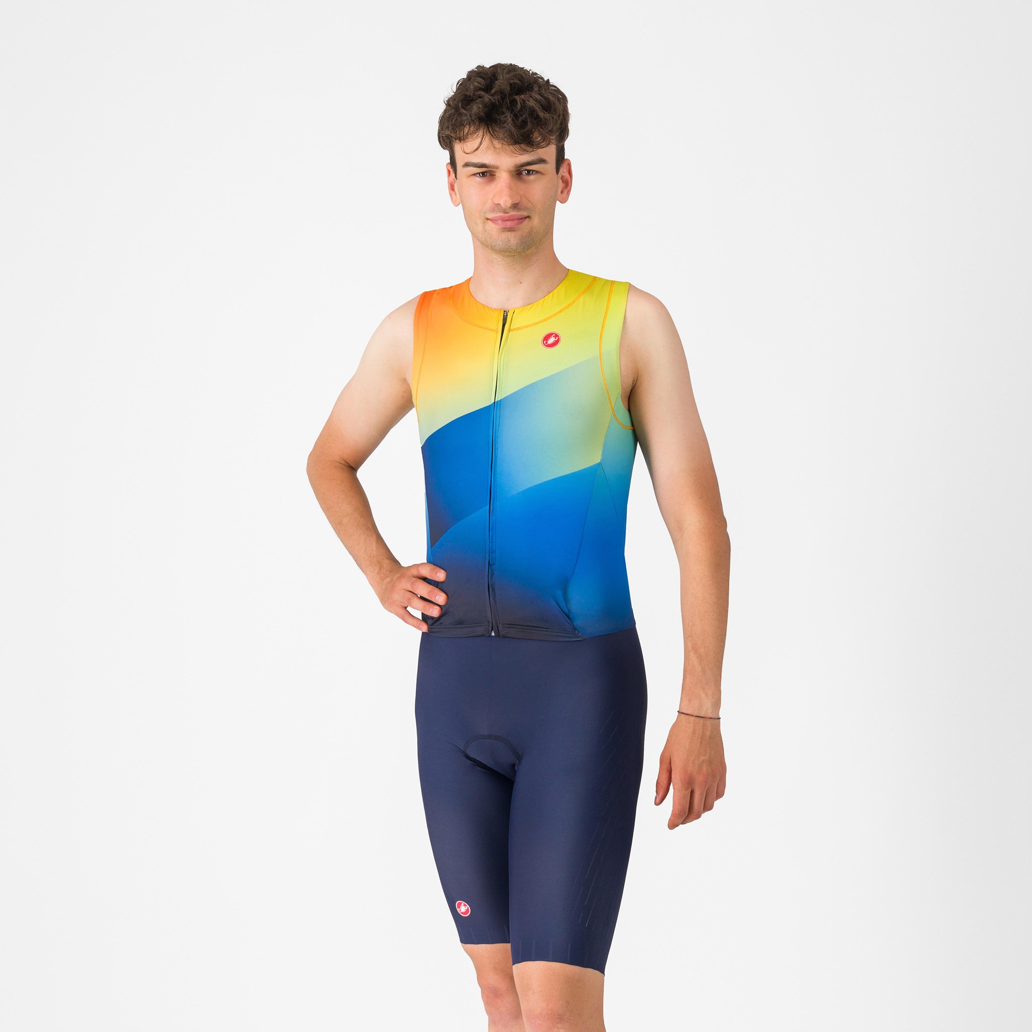 Free sanremo 3 suit sleeveless - belgian blue/multicolor vivid - castelli