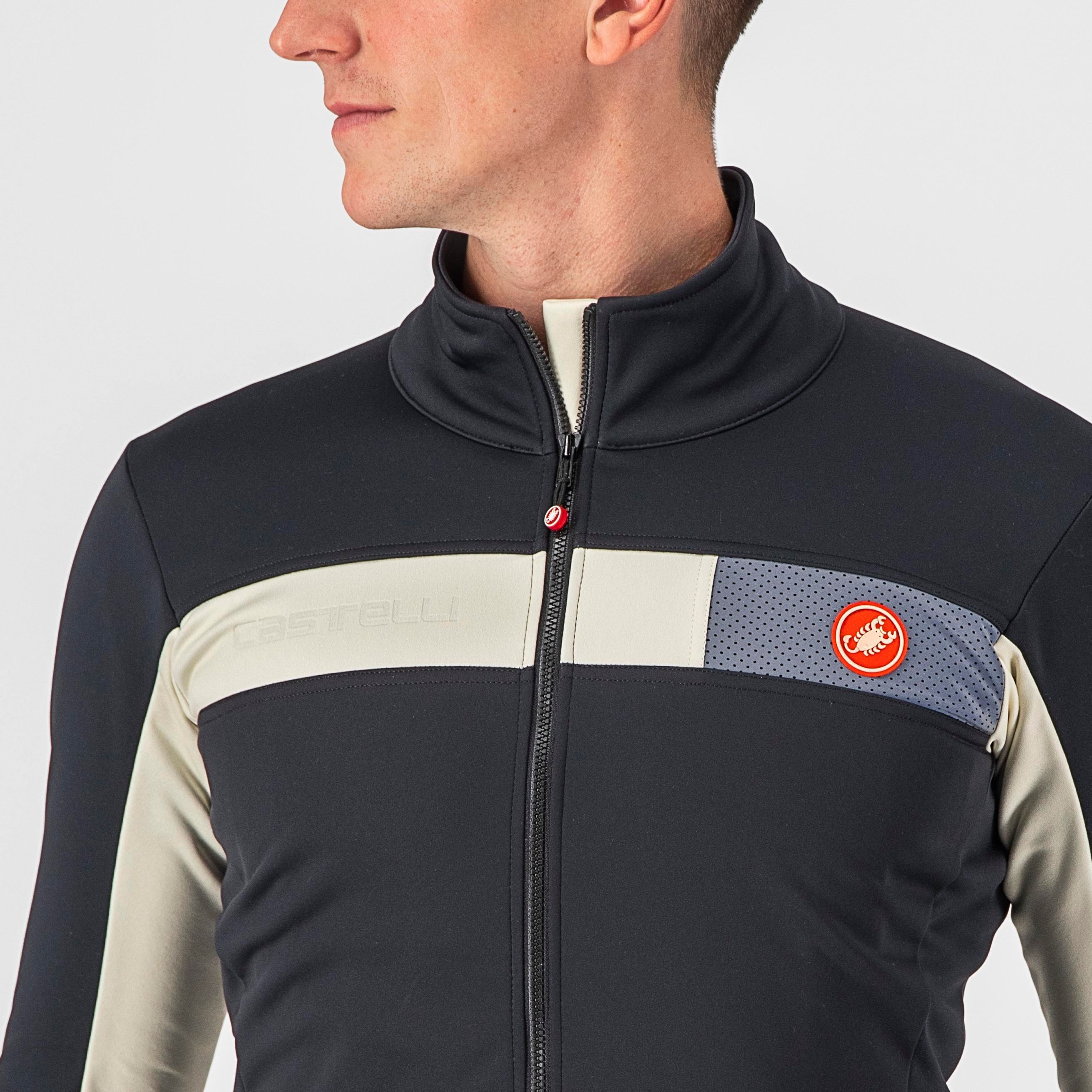 Mortirolo 6s jacket - light black/chalk-silver refle - castelli