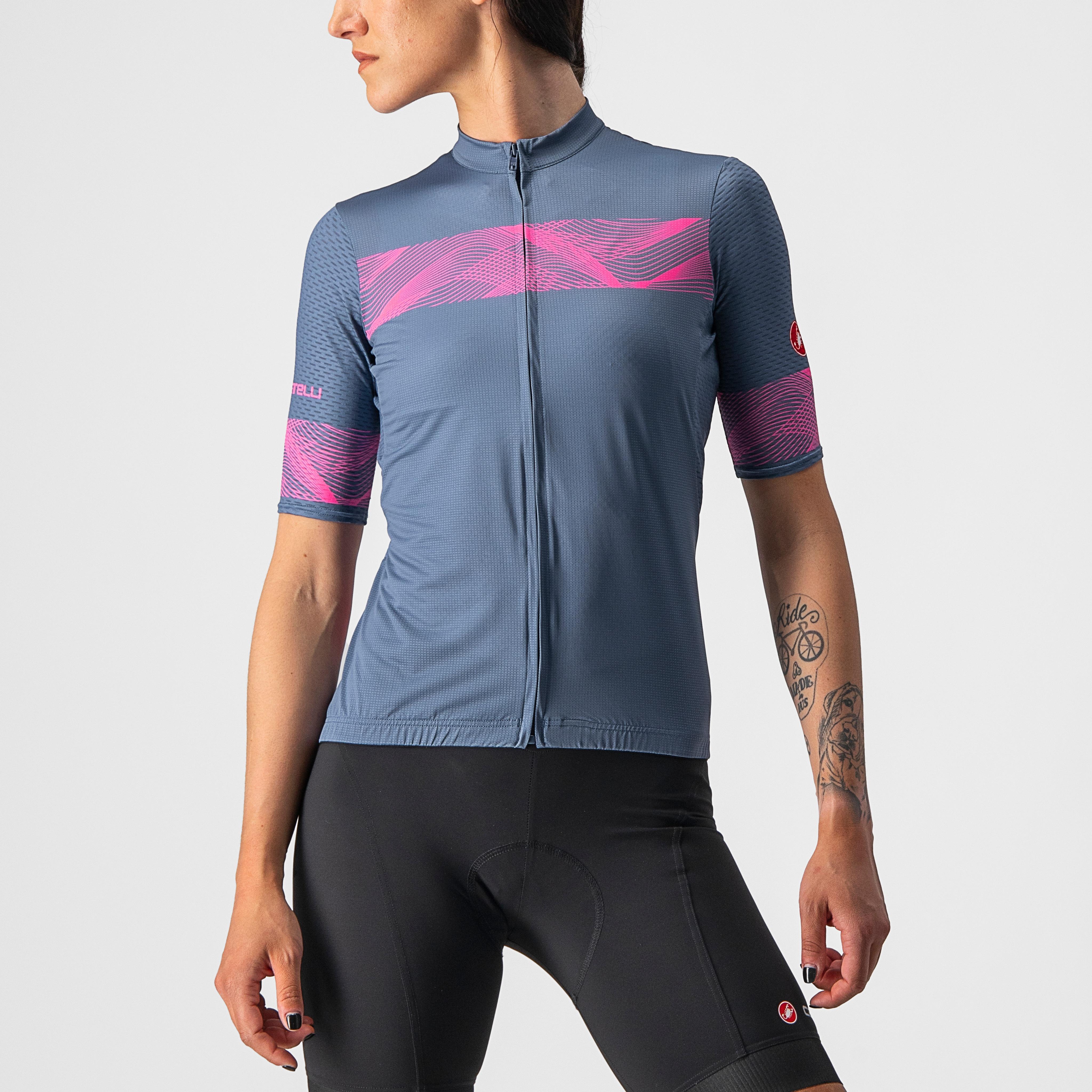 Fenice jersey - light steel blue/pink fluo - castelli