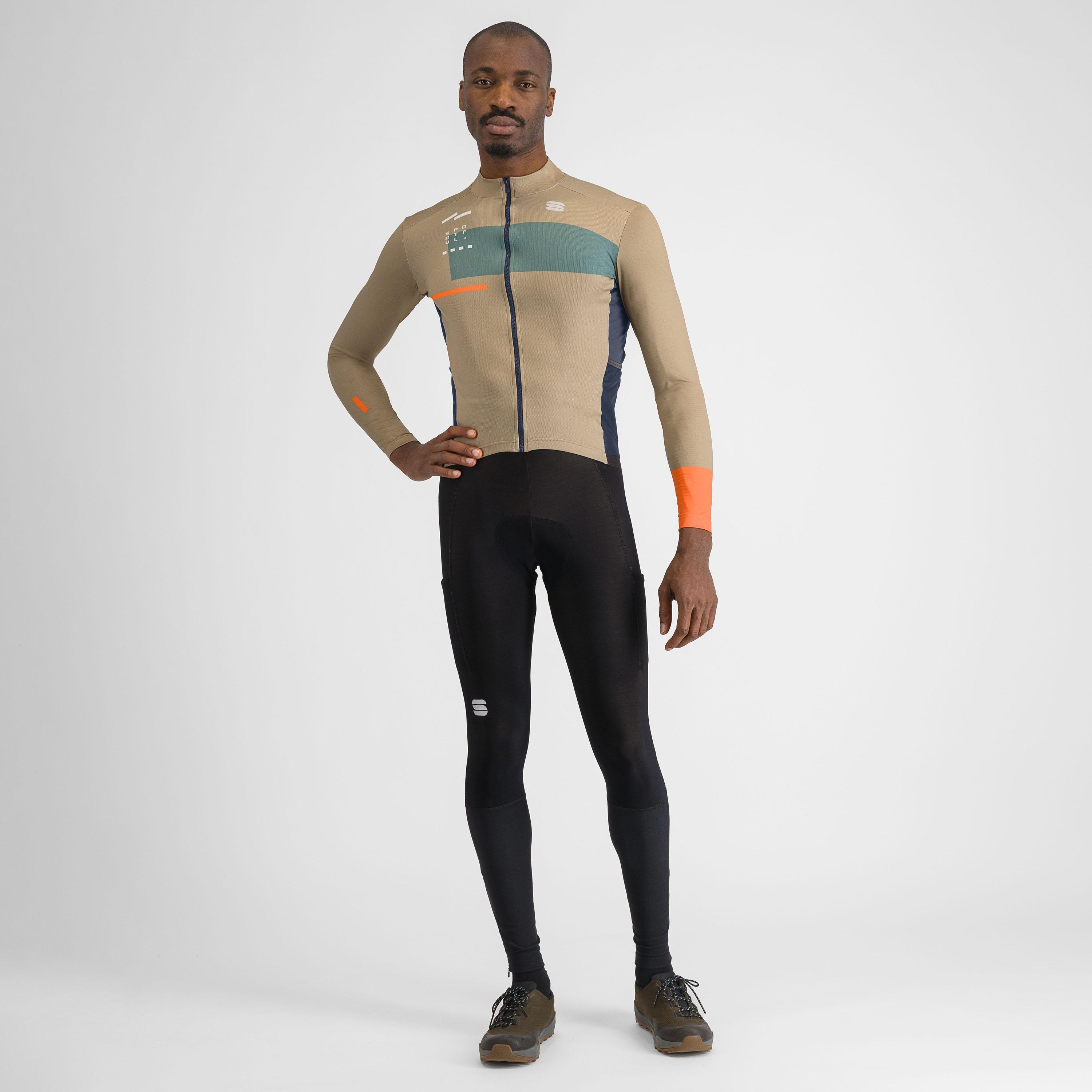 Breakout supergiara thermal jersey - olive green galaxy blue oramge - sportful