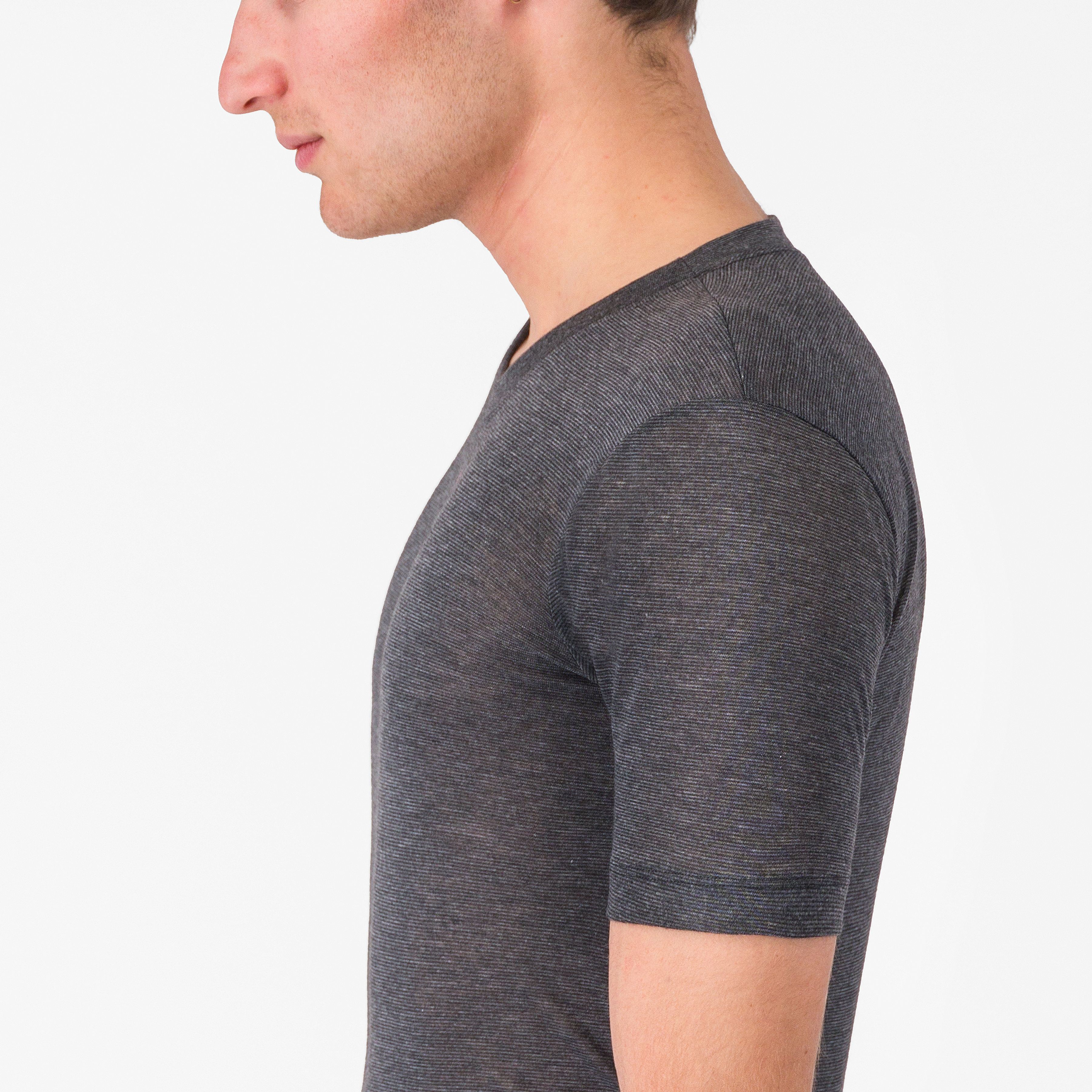 Medio base layer ss - melange gray - castelli
