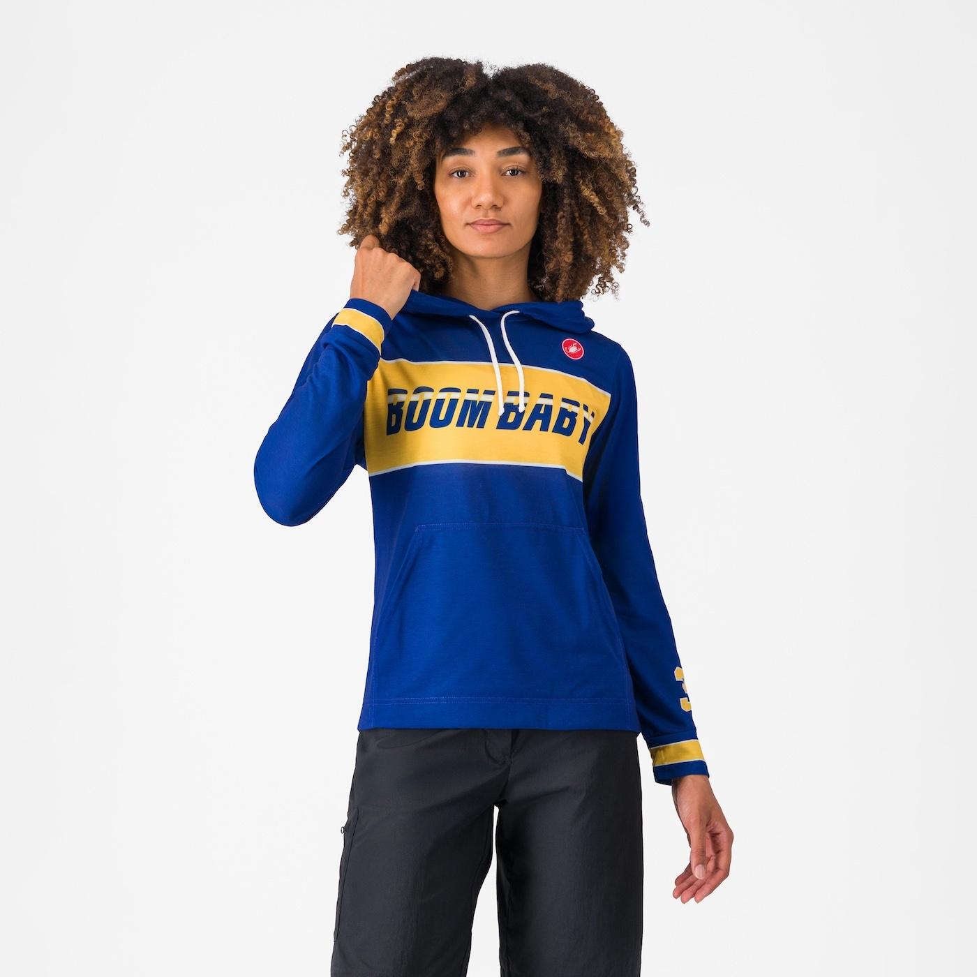 Boombaby 2 w adventure hoodie - blue/gold - castelli
