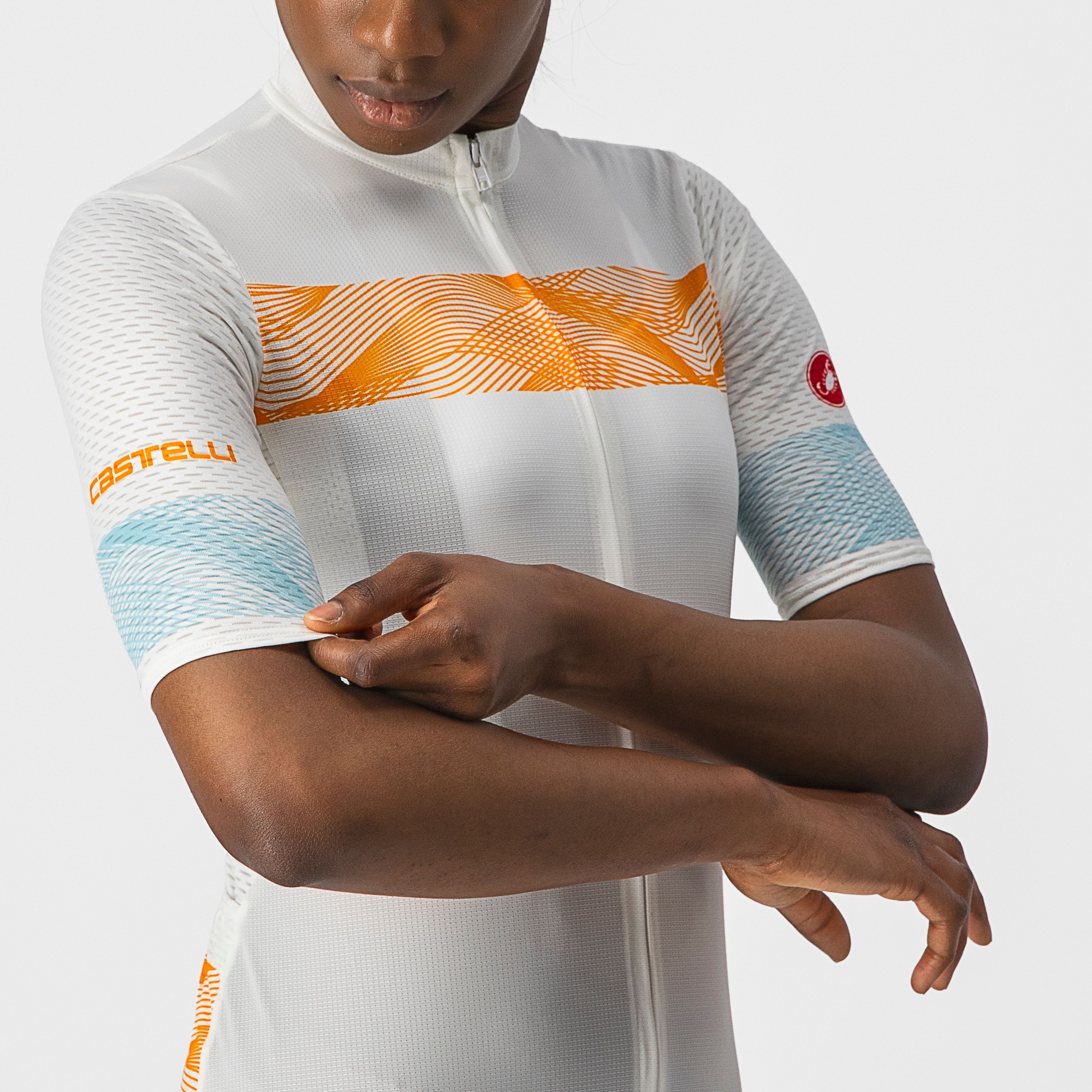 Fenice jersey - ivory/pop orange-skylight - castelli