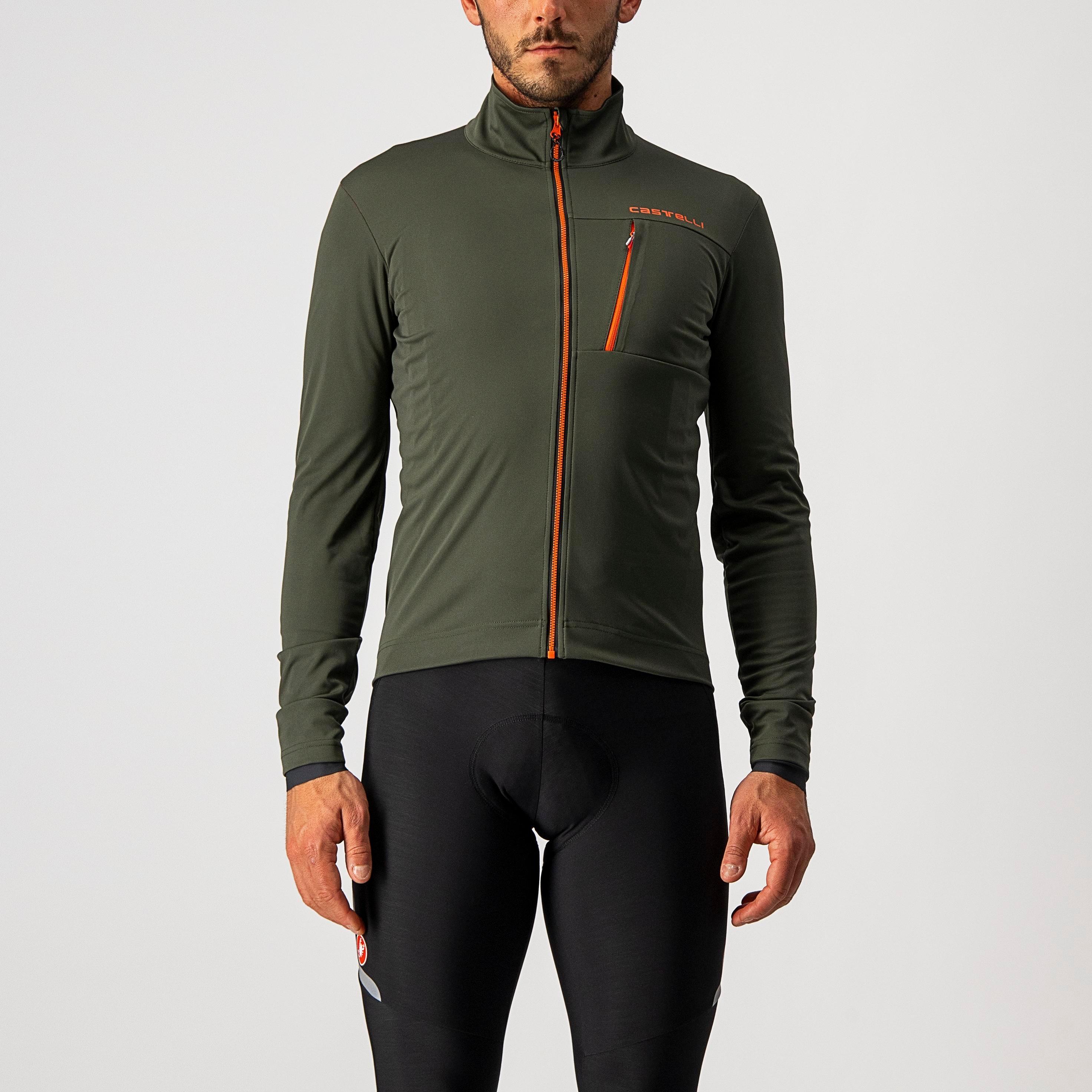 Go jacket - military green/fiery red - castelli