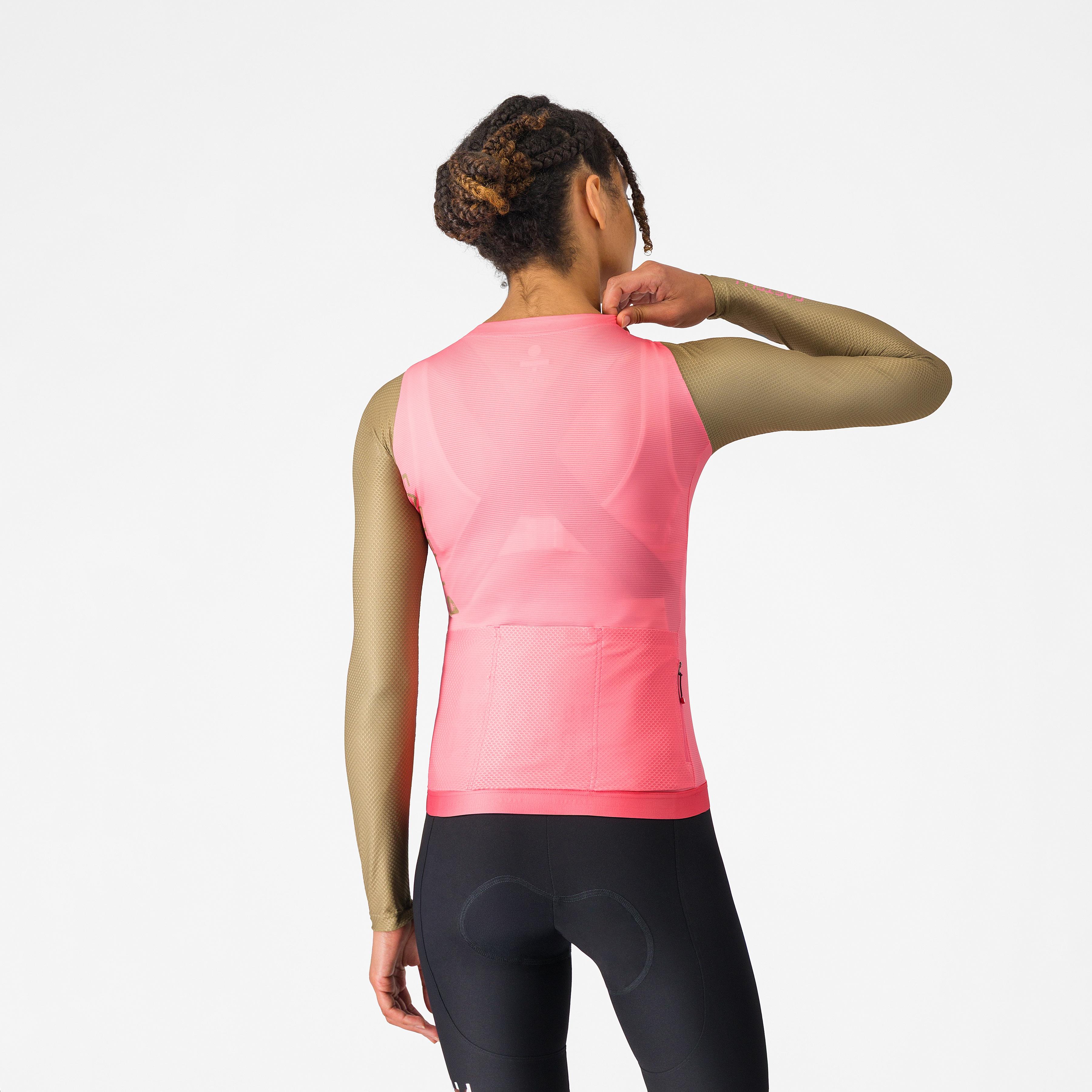 Corretto w long sleeve jersey - rosa giro/elmwood - castelli