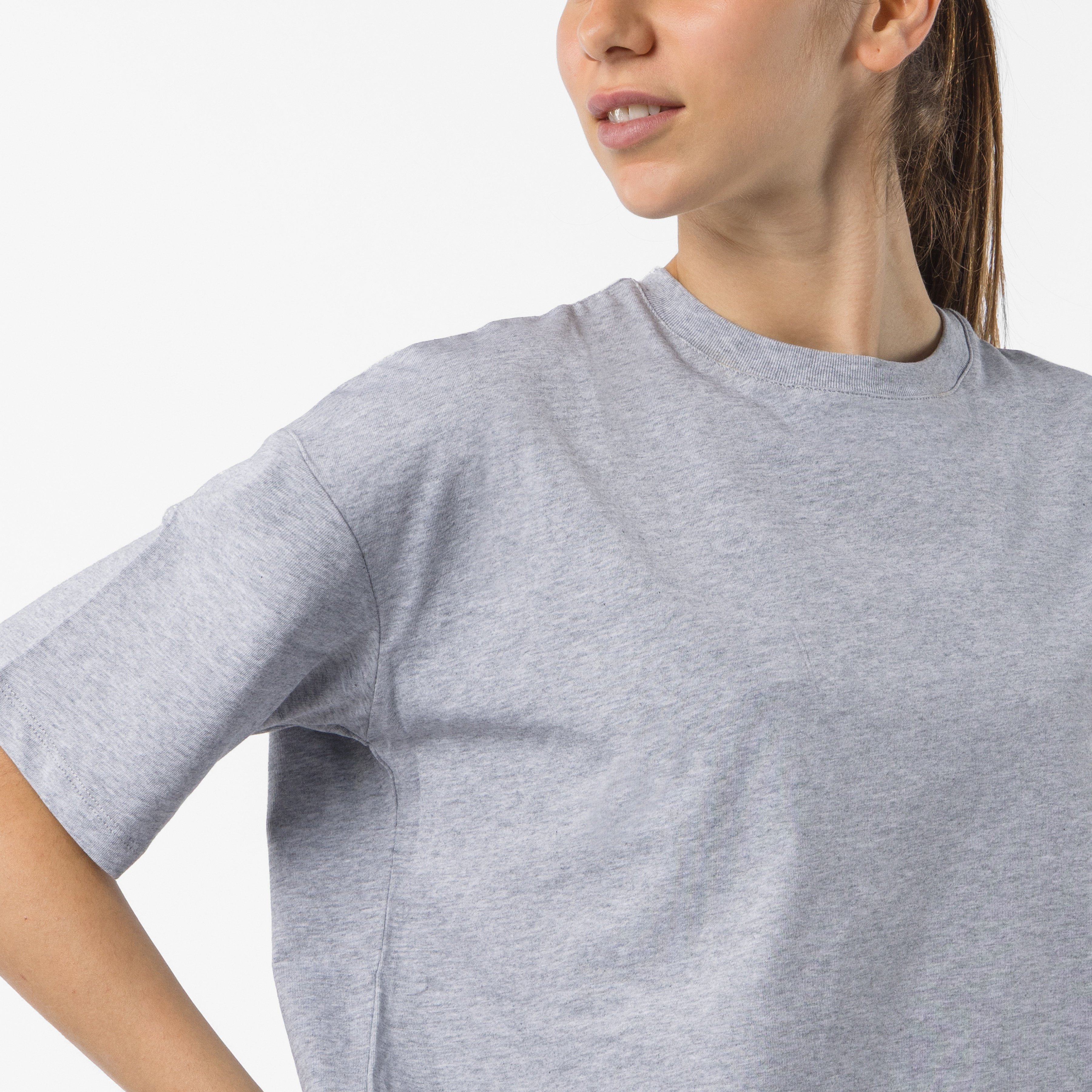 Logo w tee - melange gray - castelli