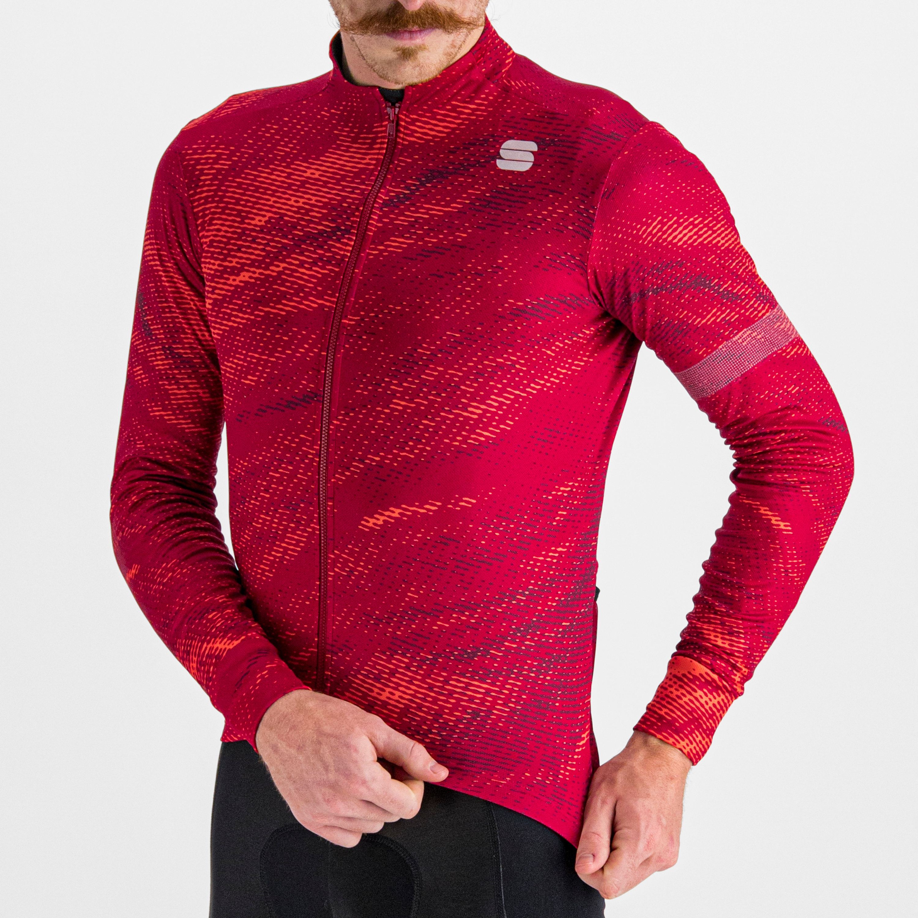 Cliff supergiara thermal jersey - red rumba pompelmo red wine - sportful