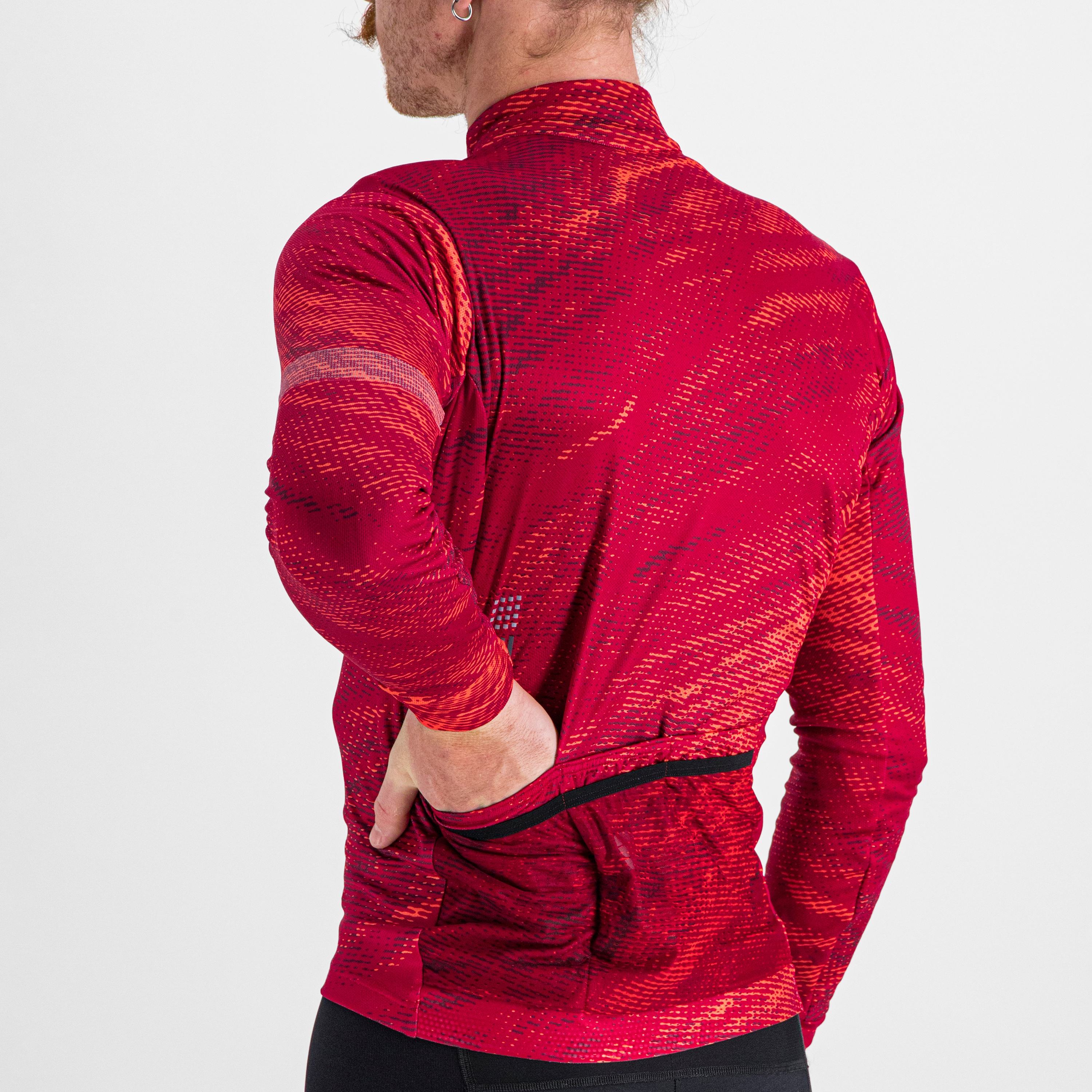 Cliff supergiara thermal jersey - red rumba pompelmo red wine - sportful