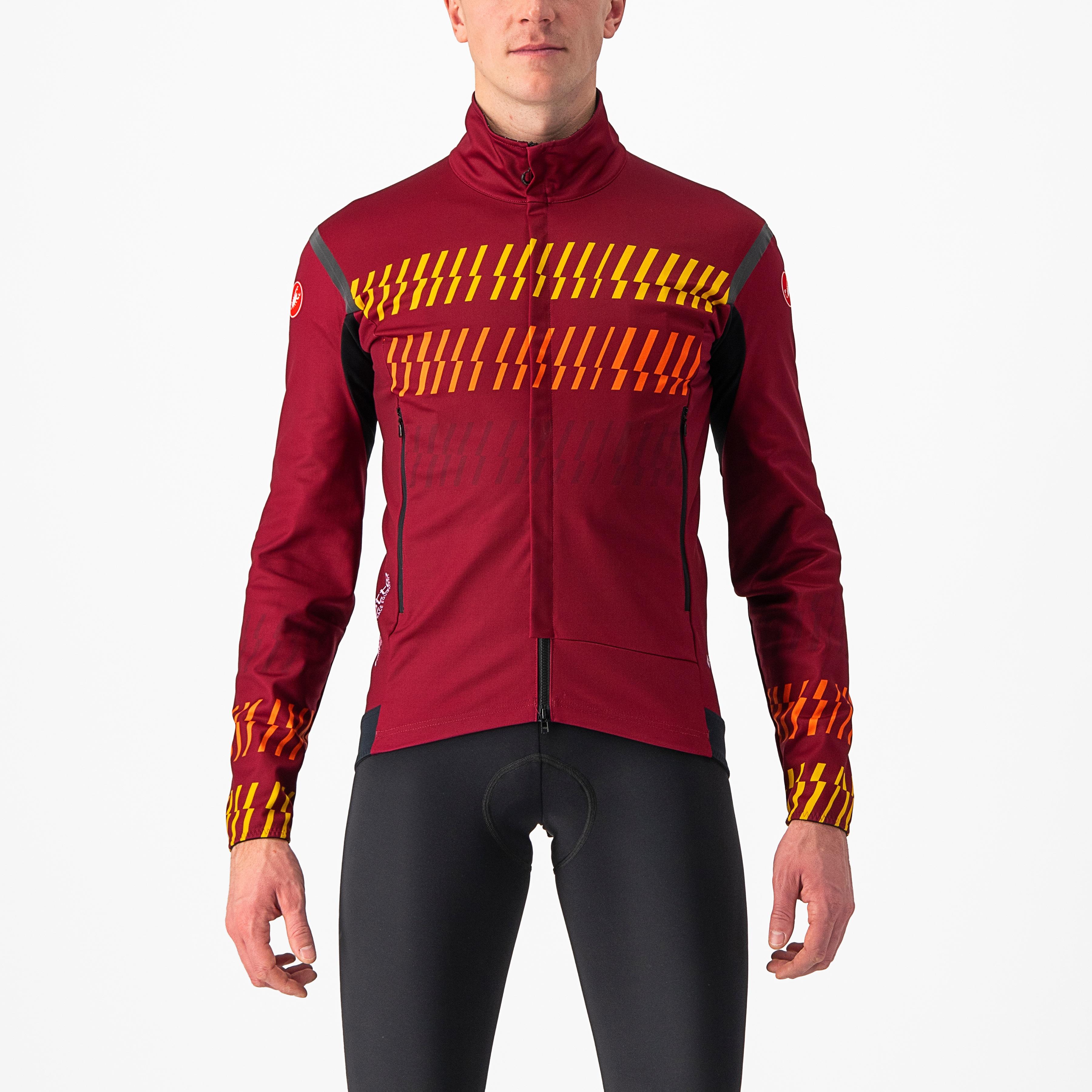 Unlimited perfetto ros 2 jacket - bordeaux/goldenrod-orange rust - castelli