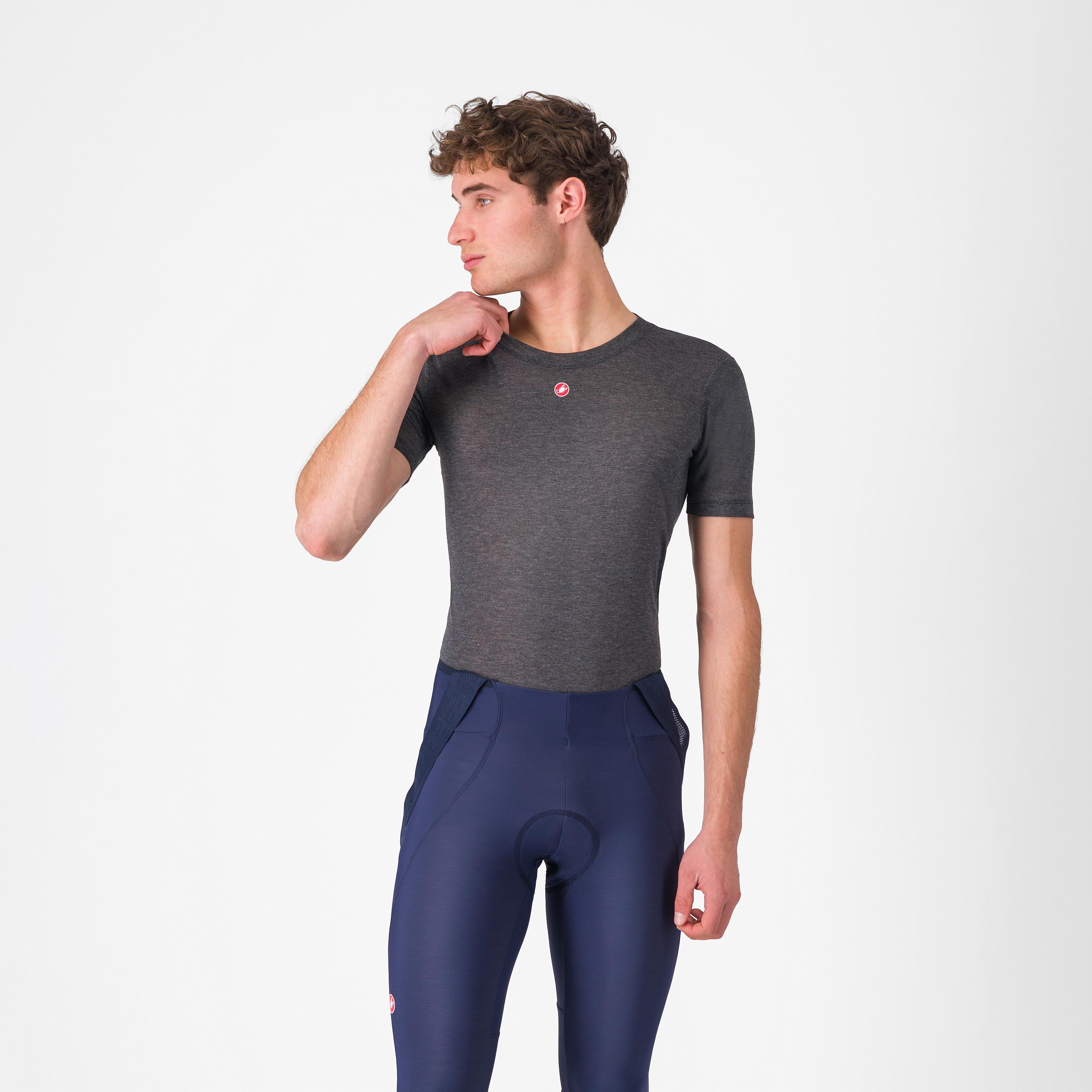 Medio base layer ss - melange gray - castelli