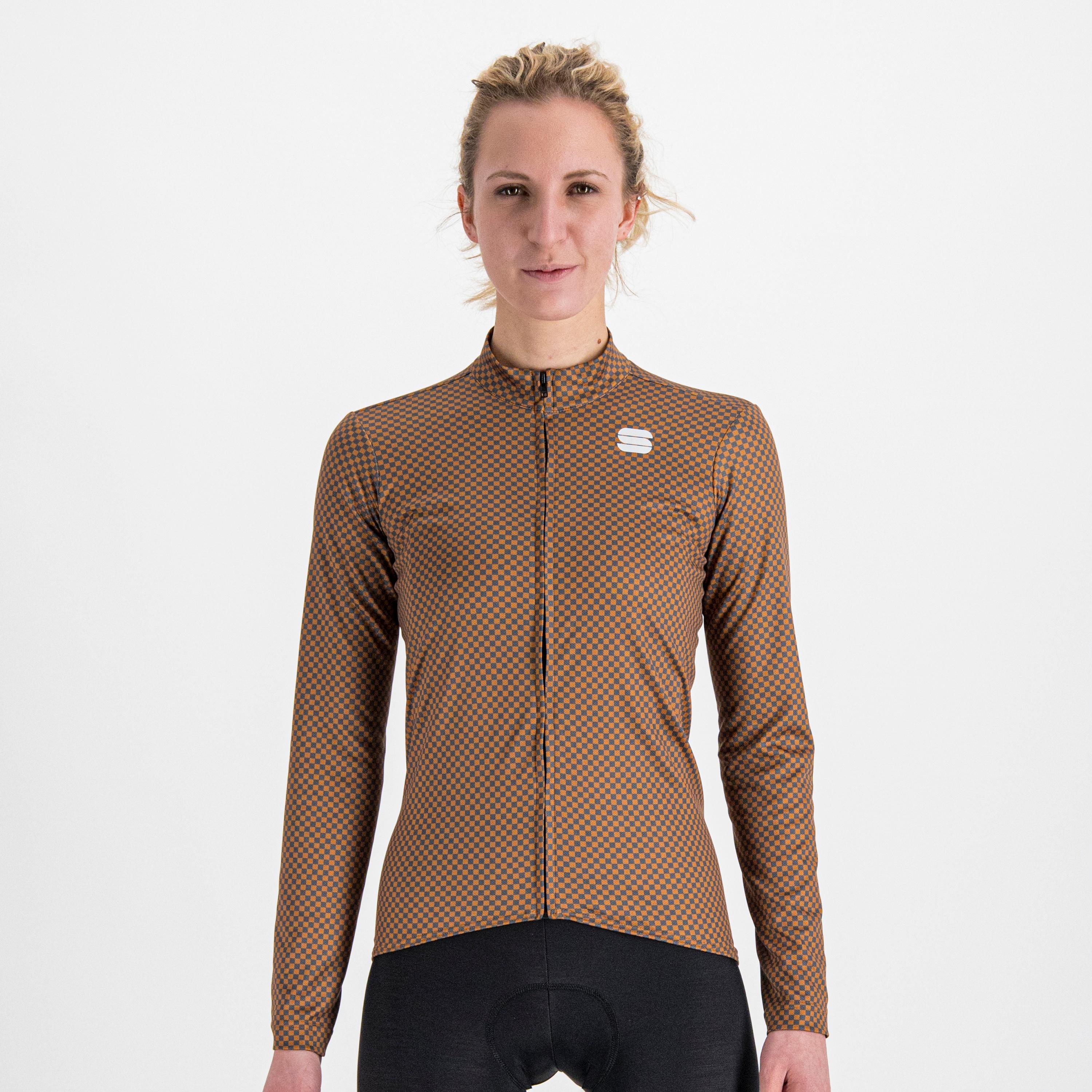 Checkmate w thermal jersey - leather anthracite pompelmo - sportful