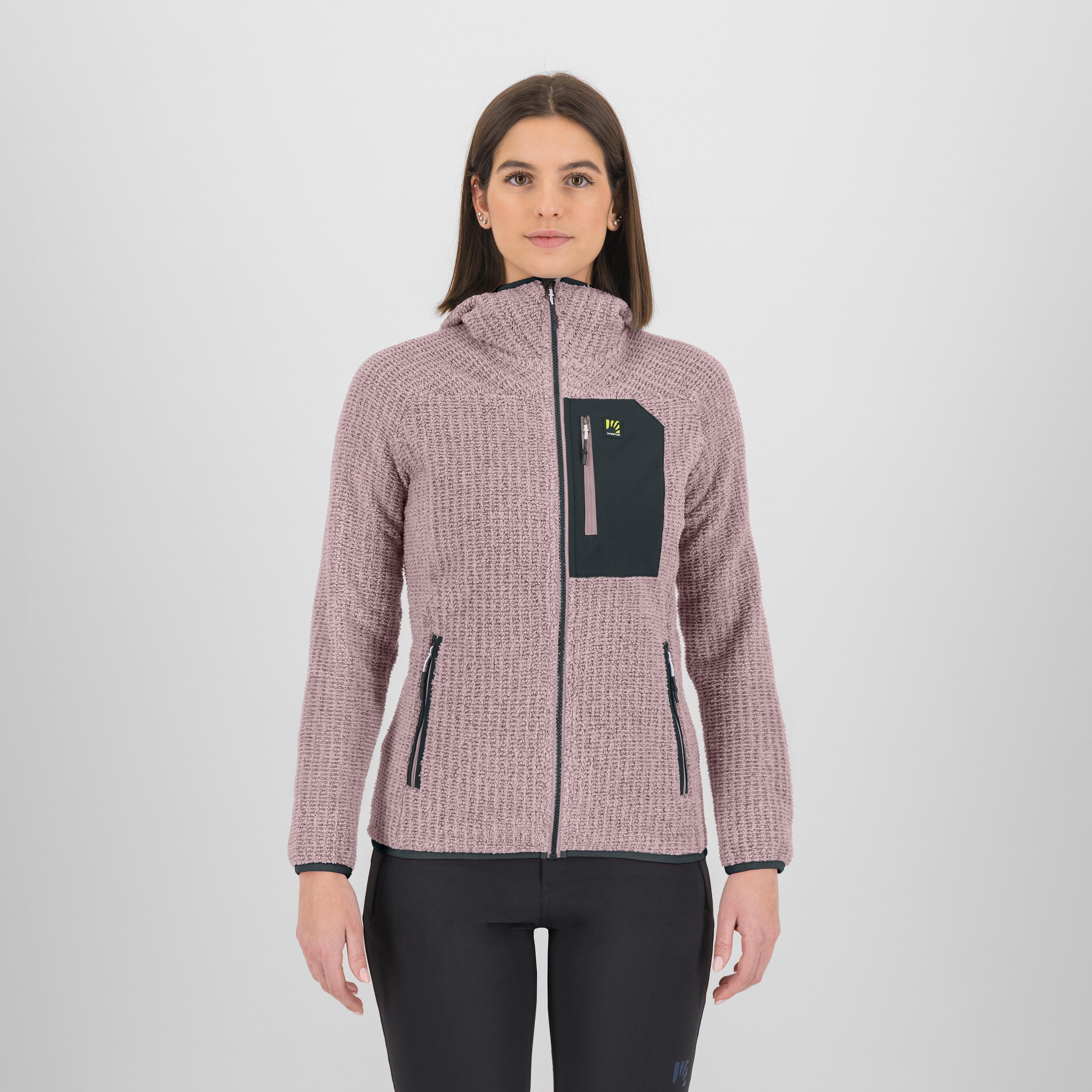 Rocchetta evo hoodie w fleece - lilac/woodl.gray - karpos