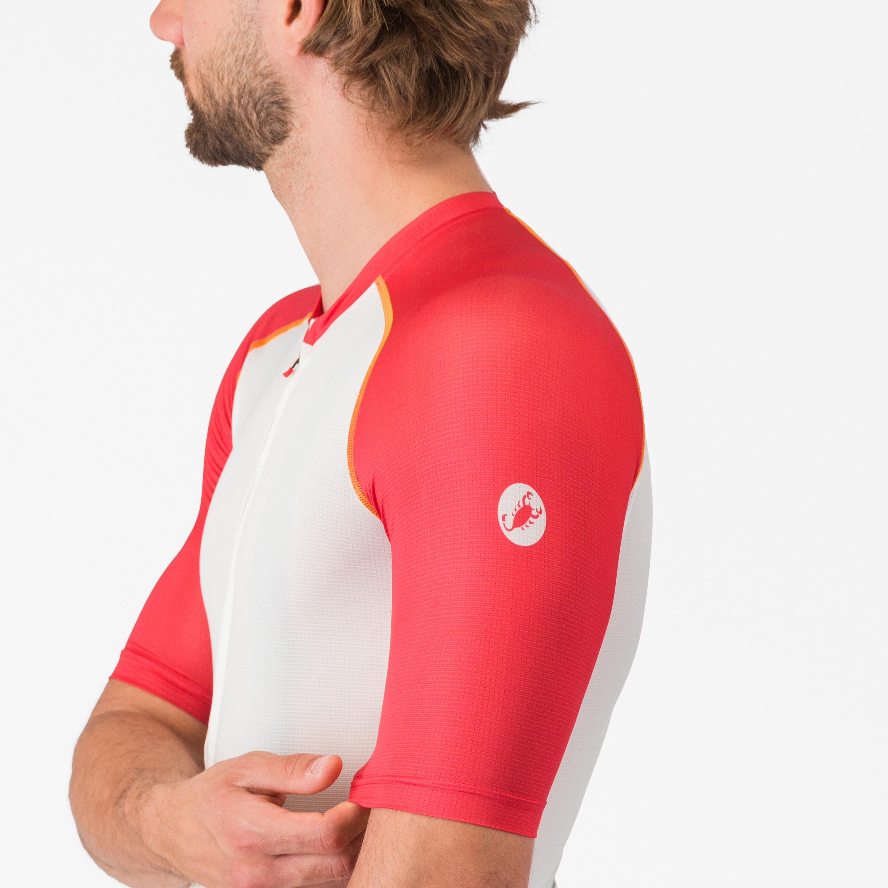 Unlimited endurance 3 jersey - ivory/rich red-vivid orange - castelli