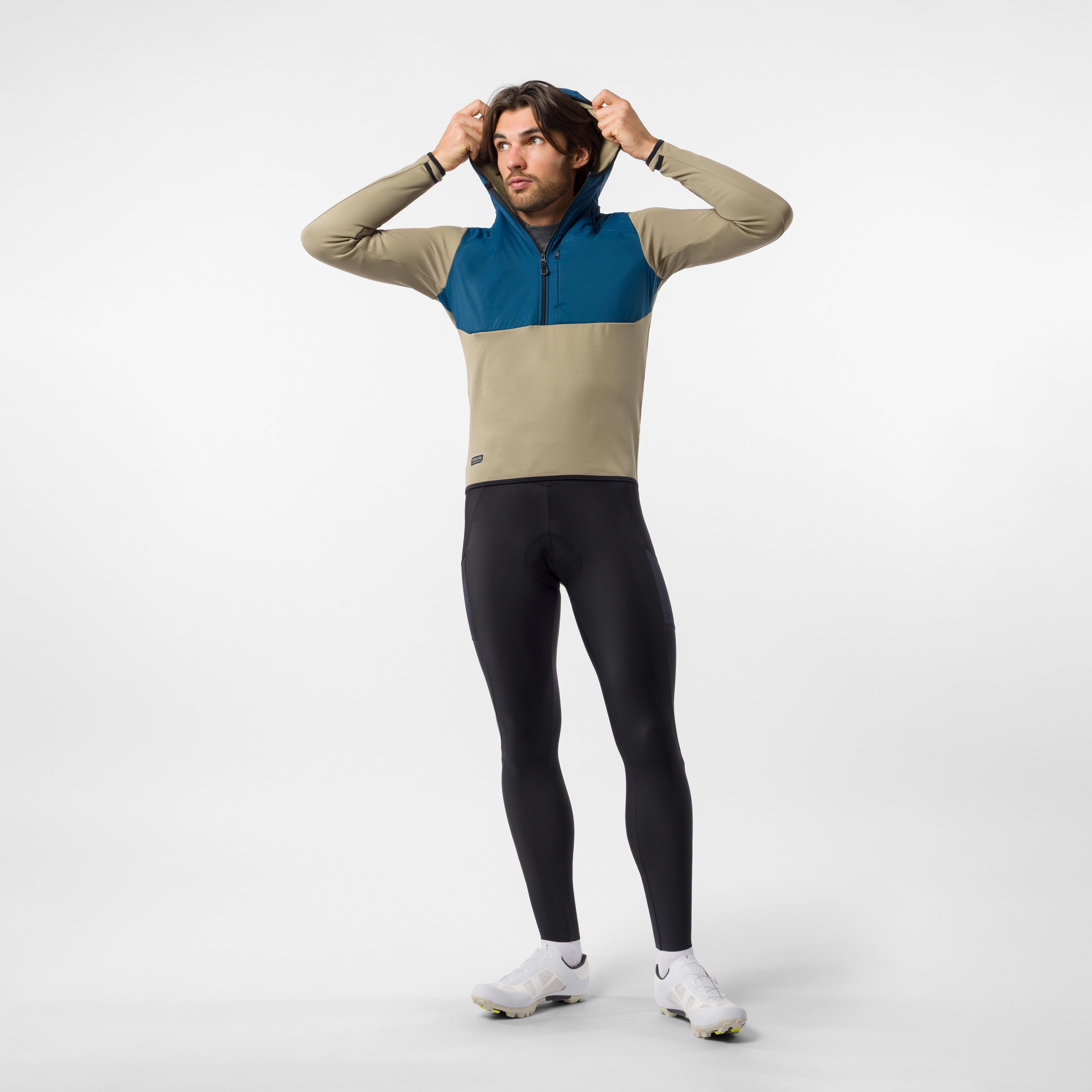 Unltd roam hoodie - olive green/teal blue - castelli