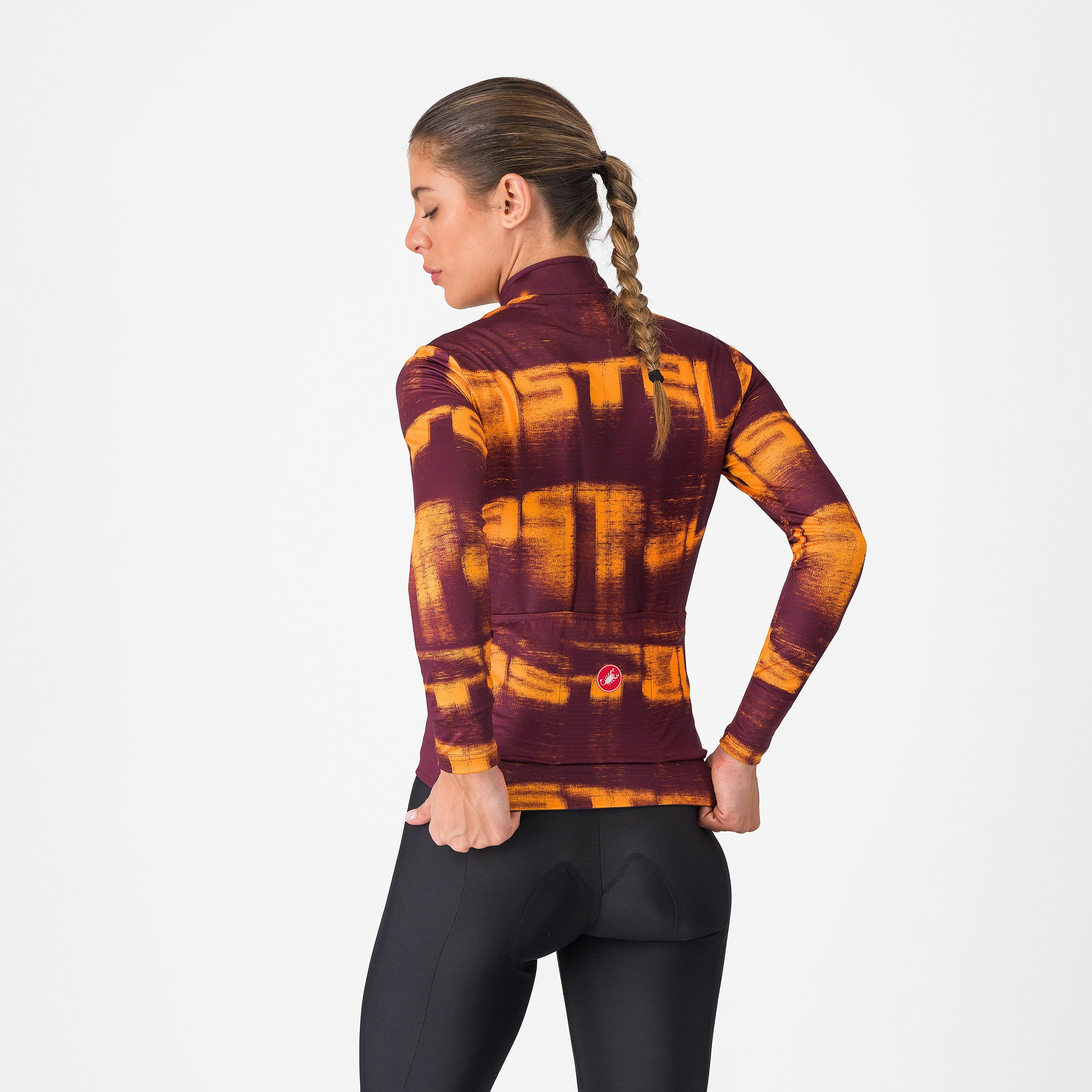 Blur thermal jersey - deep bordeaux/vivid orange - castelli