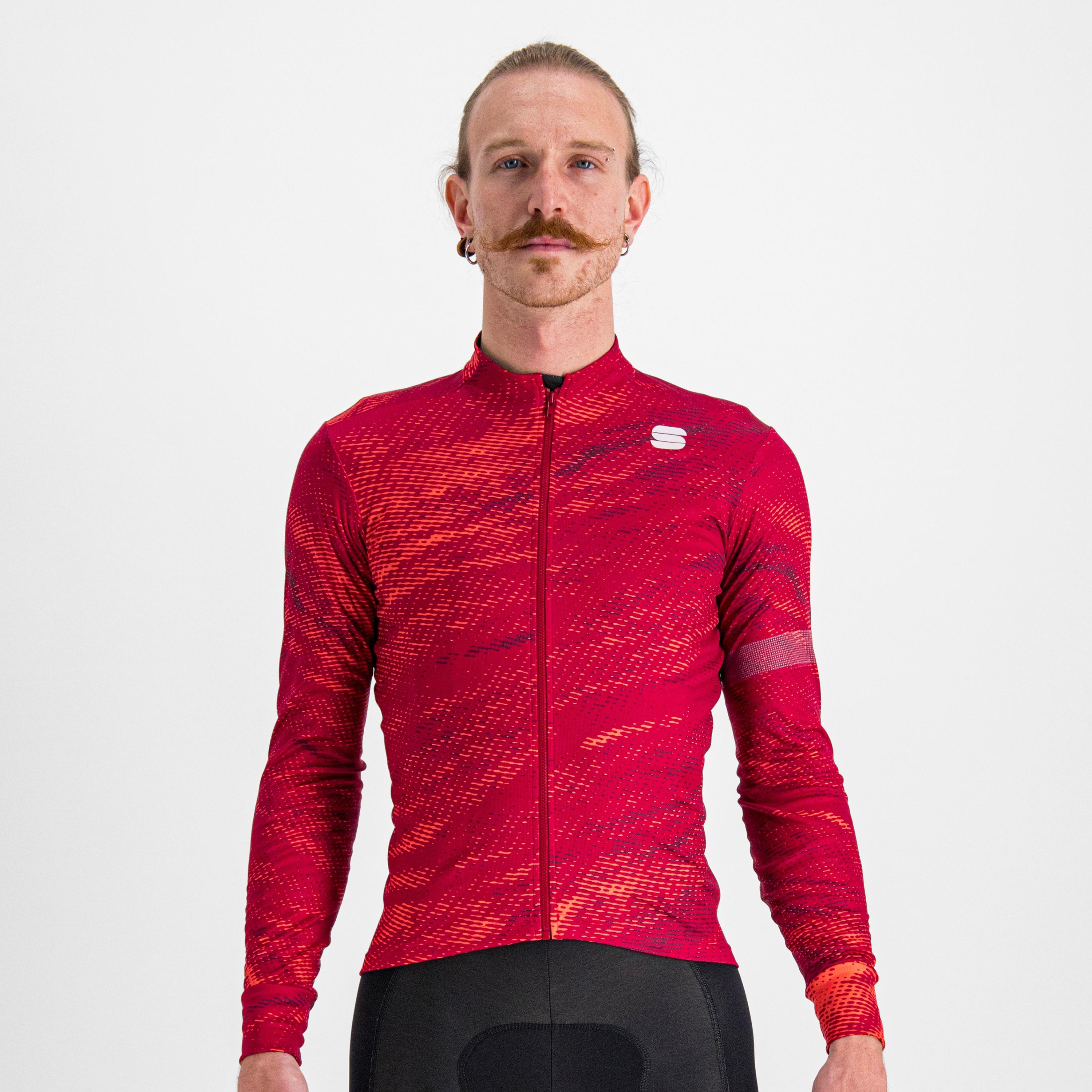 Cliff supergiara thermal jersey - red rumba pompelmo red wine - sportful