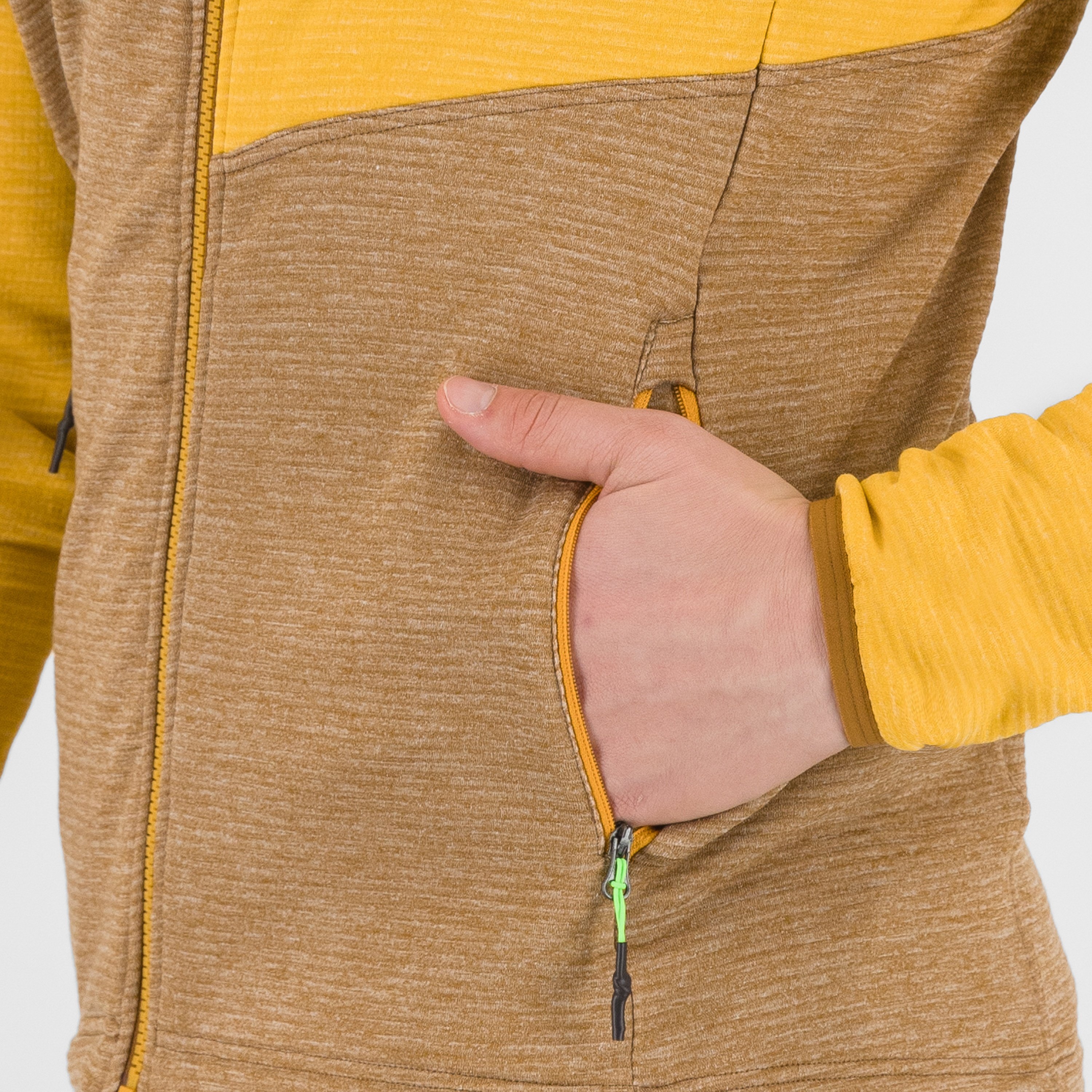 Camoscio full zip hoodie - nuthatch/golden - karpos