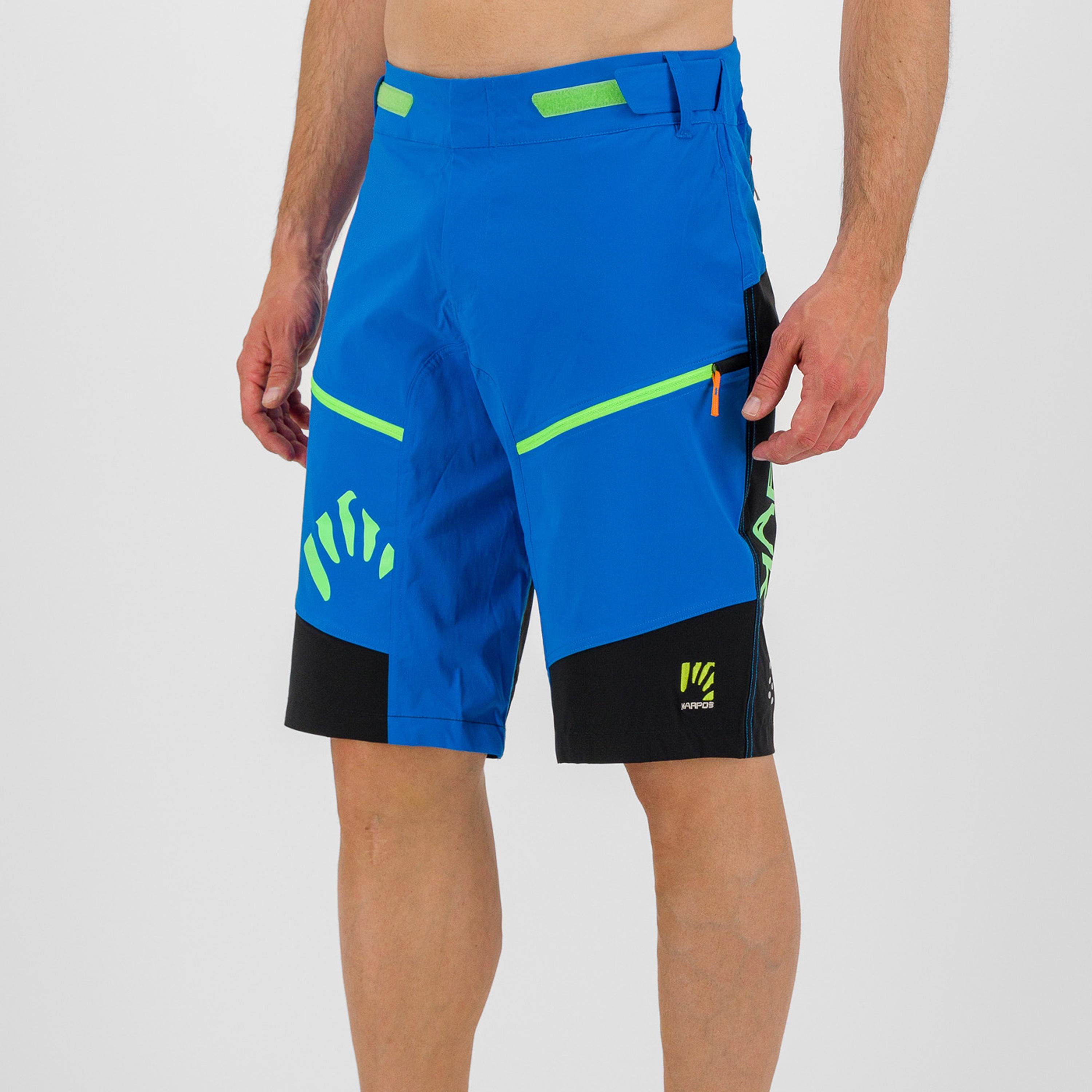 Rapid  baggy short - indigo b./black/green fluo - karpos