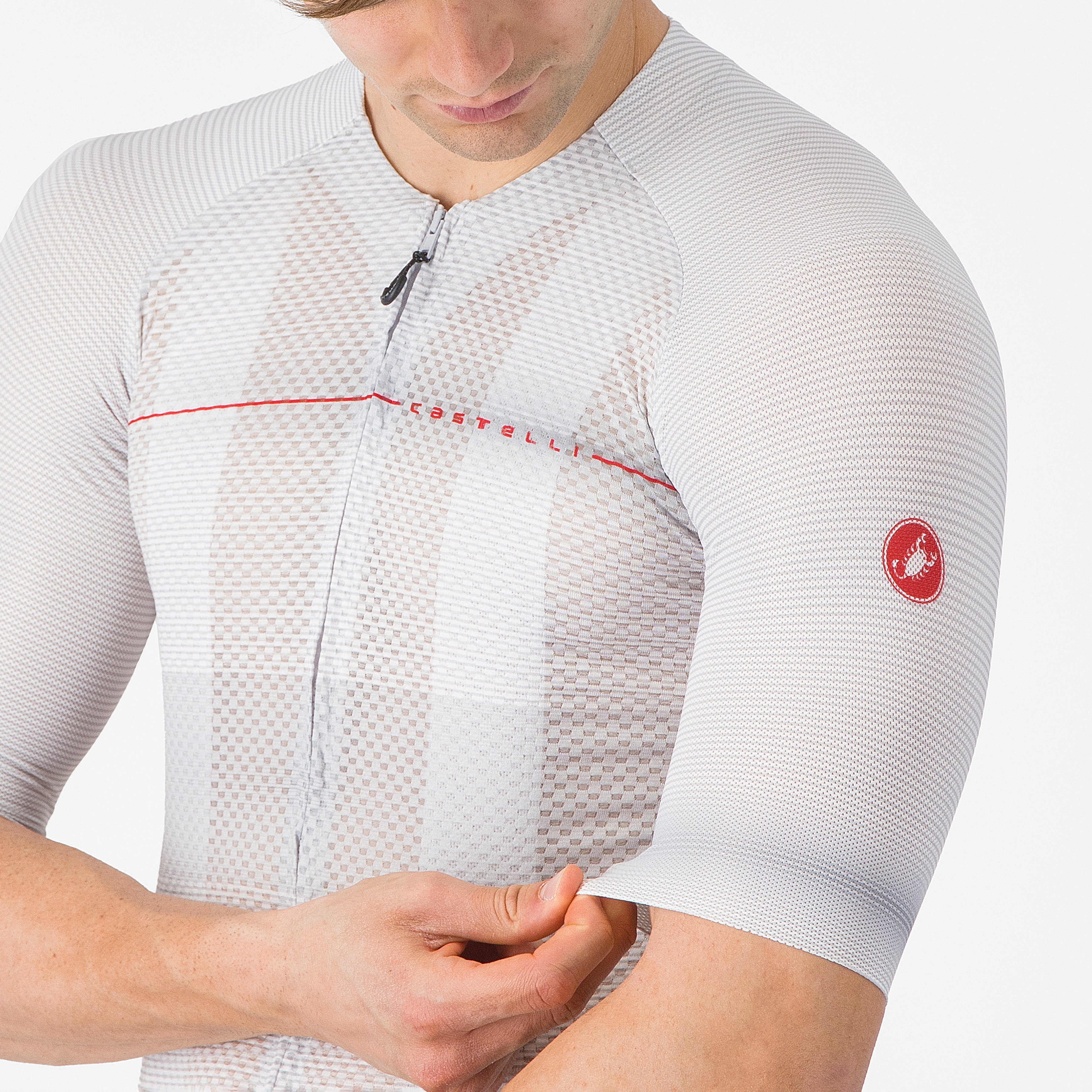 Climber's a/c jersey - silver gray/red - castelli