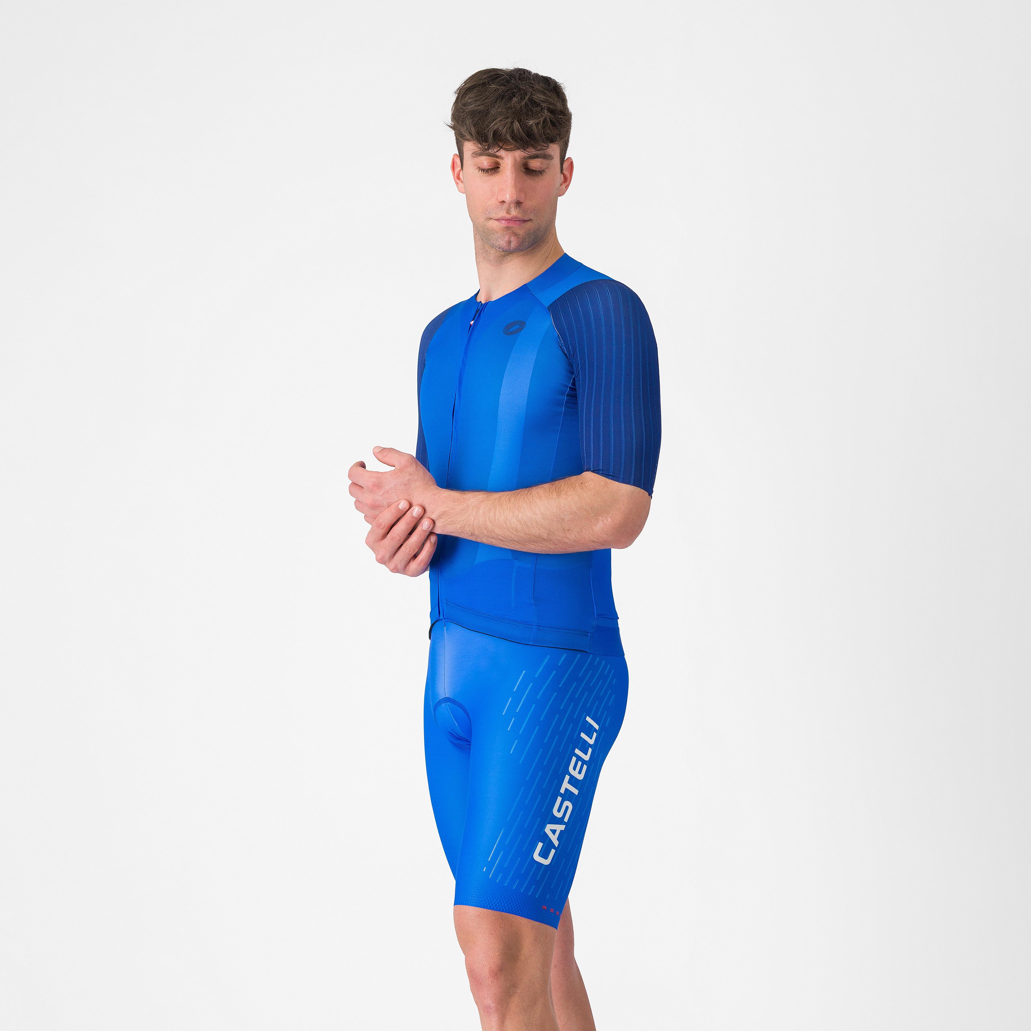 Free aero race s kit bibshort - azzurro italia/silver gray - castelli